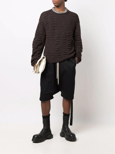 Rick Owens drop-crotch cotton shorts outlook