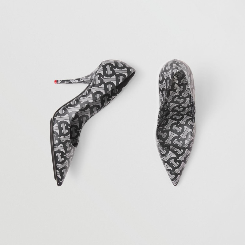 Monogram Print Lambskin Point-toe Pumps 1