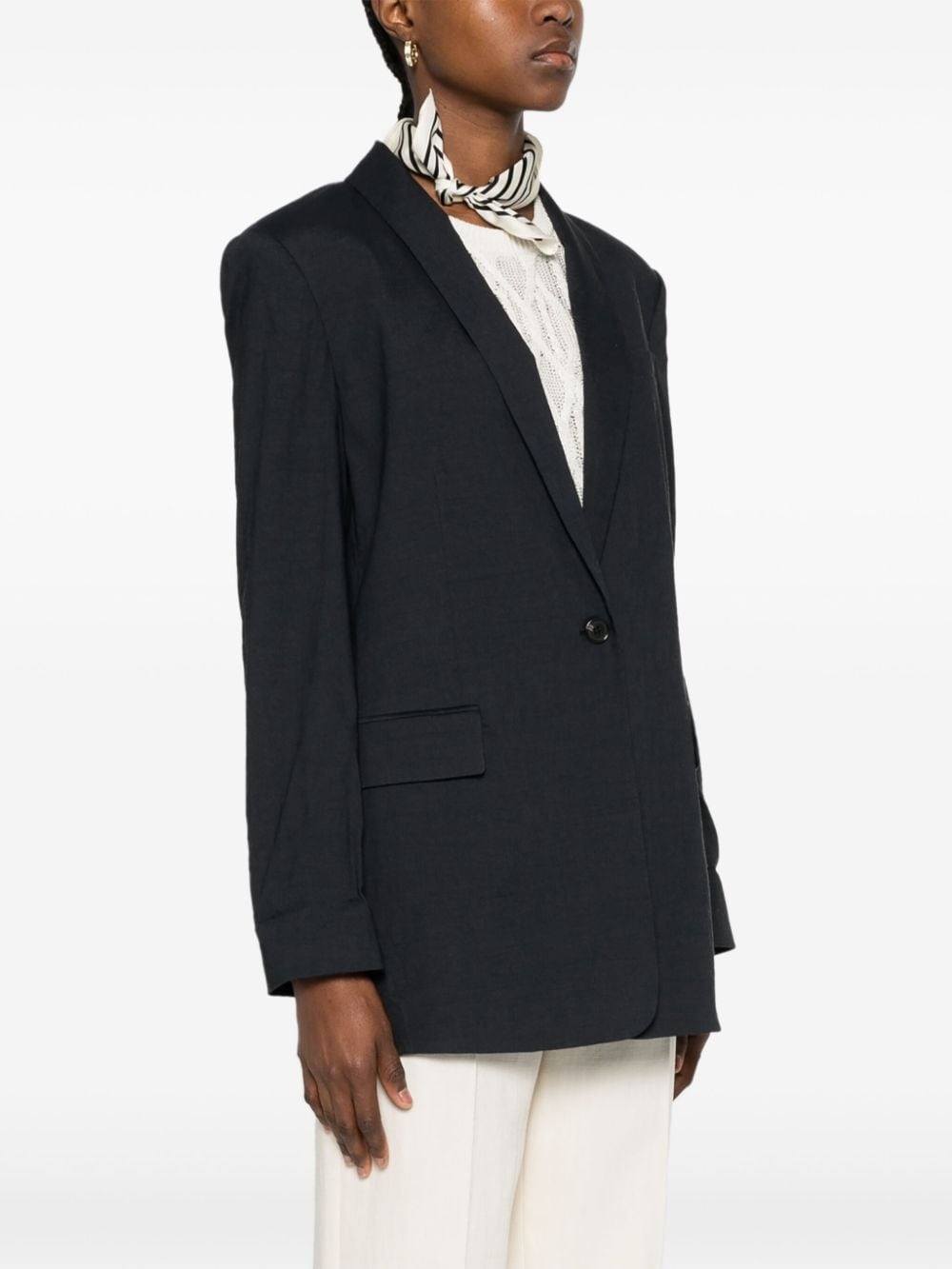 shawl-lapels single-breasted blazer - 3