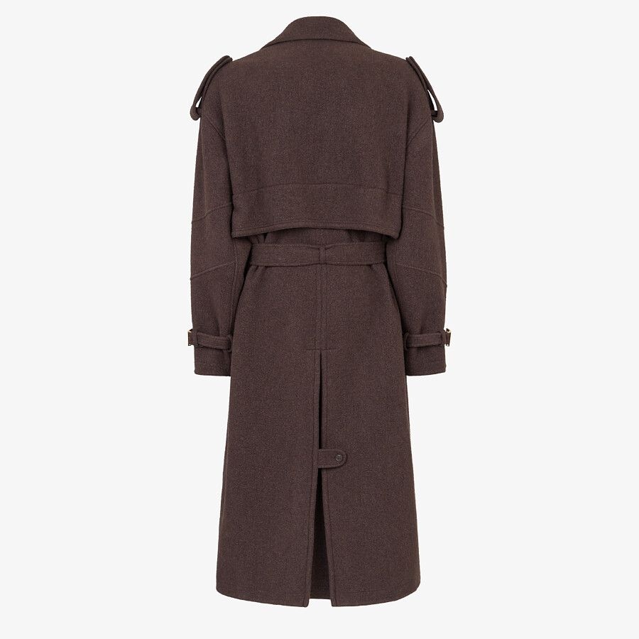 Brown cashmere trench coat - 2