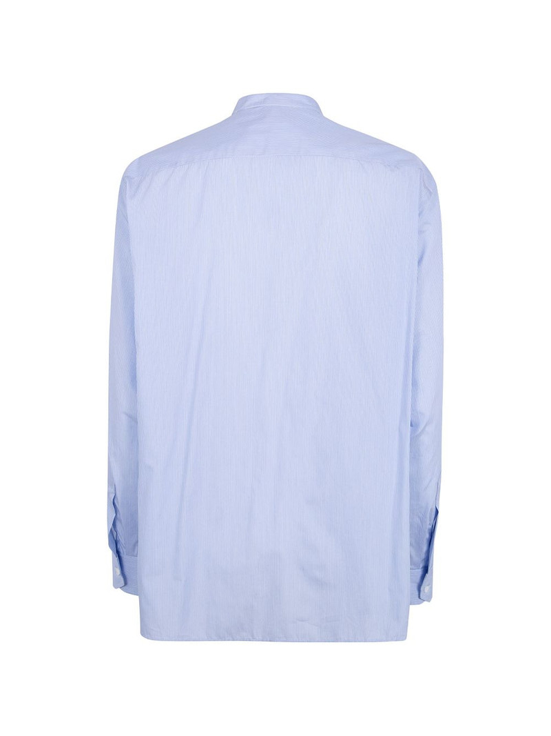 Aspesi striped-pattern band-collar shirt outlook