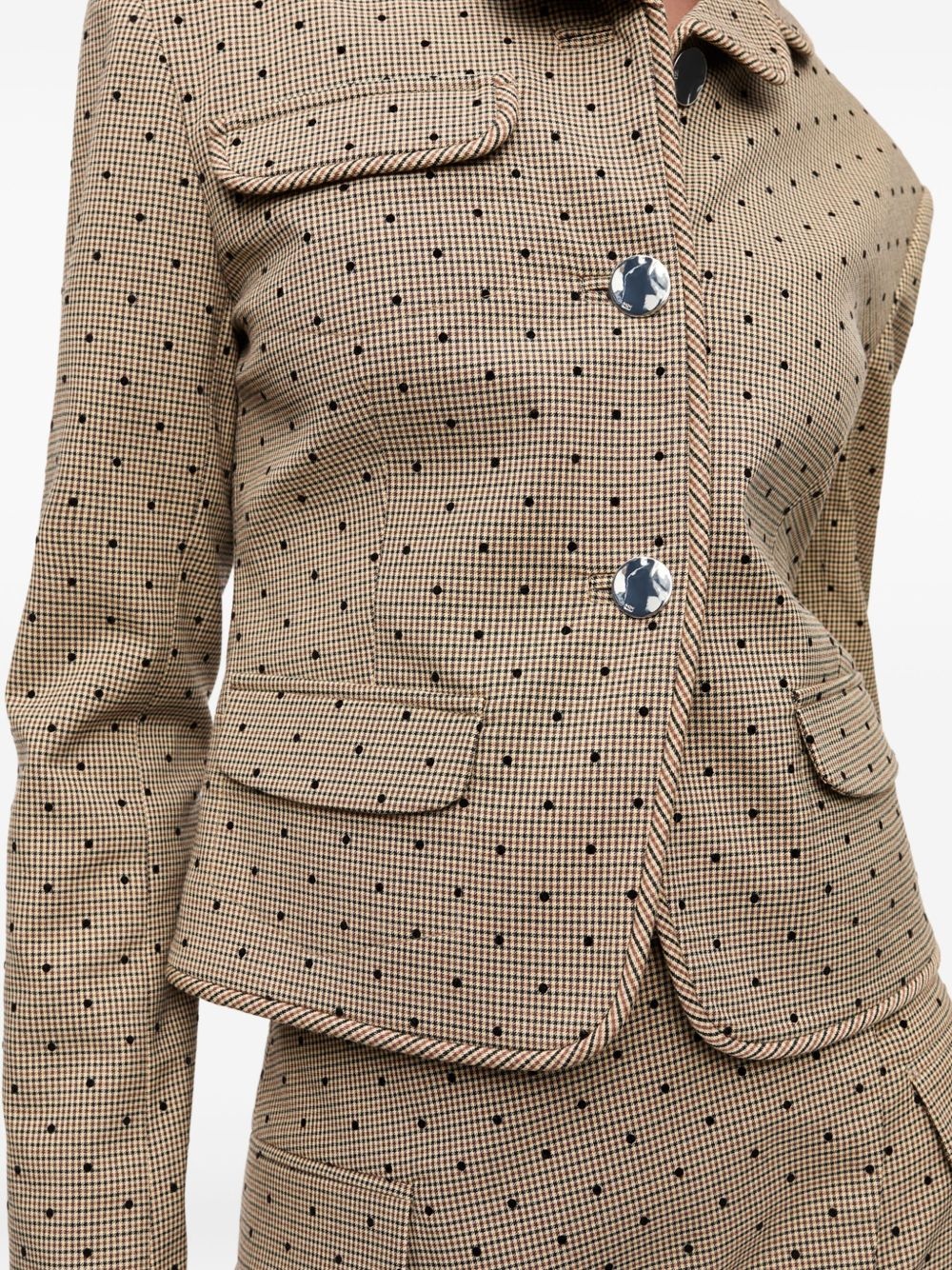 polka dot-print blazer - 5