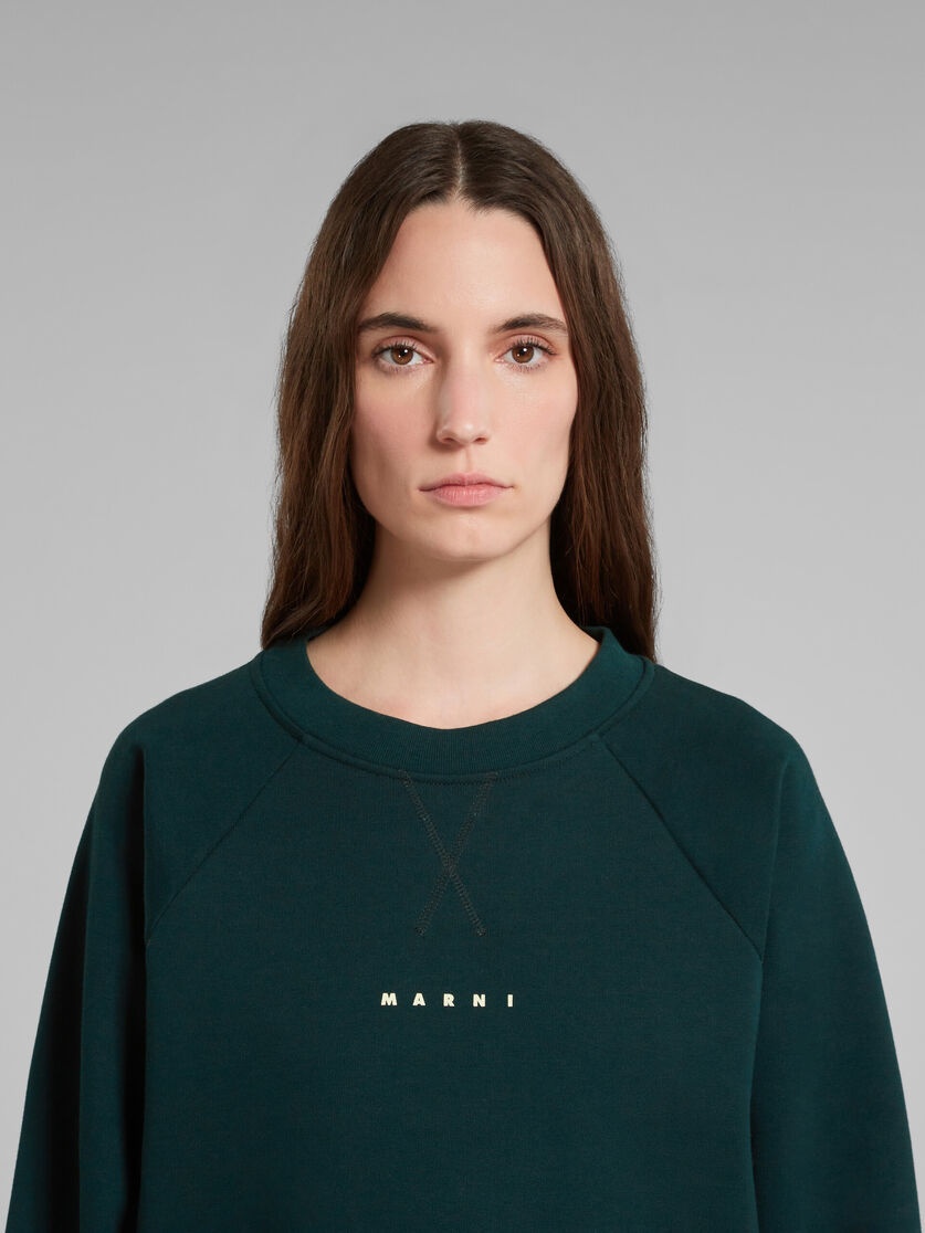 GREEN BIO COTTON SWEATSHIRT WITH MARNI LOGO - 4