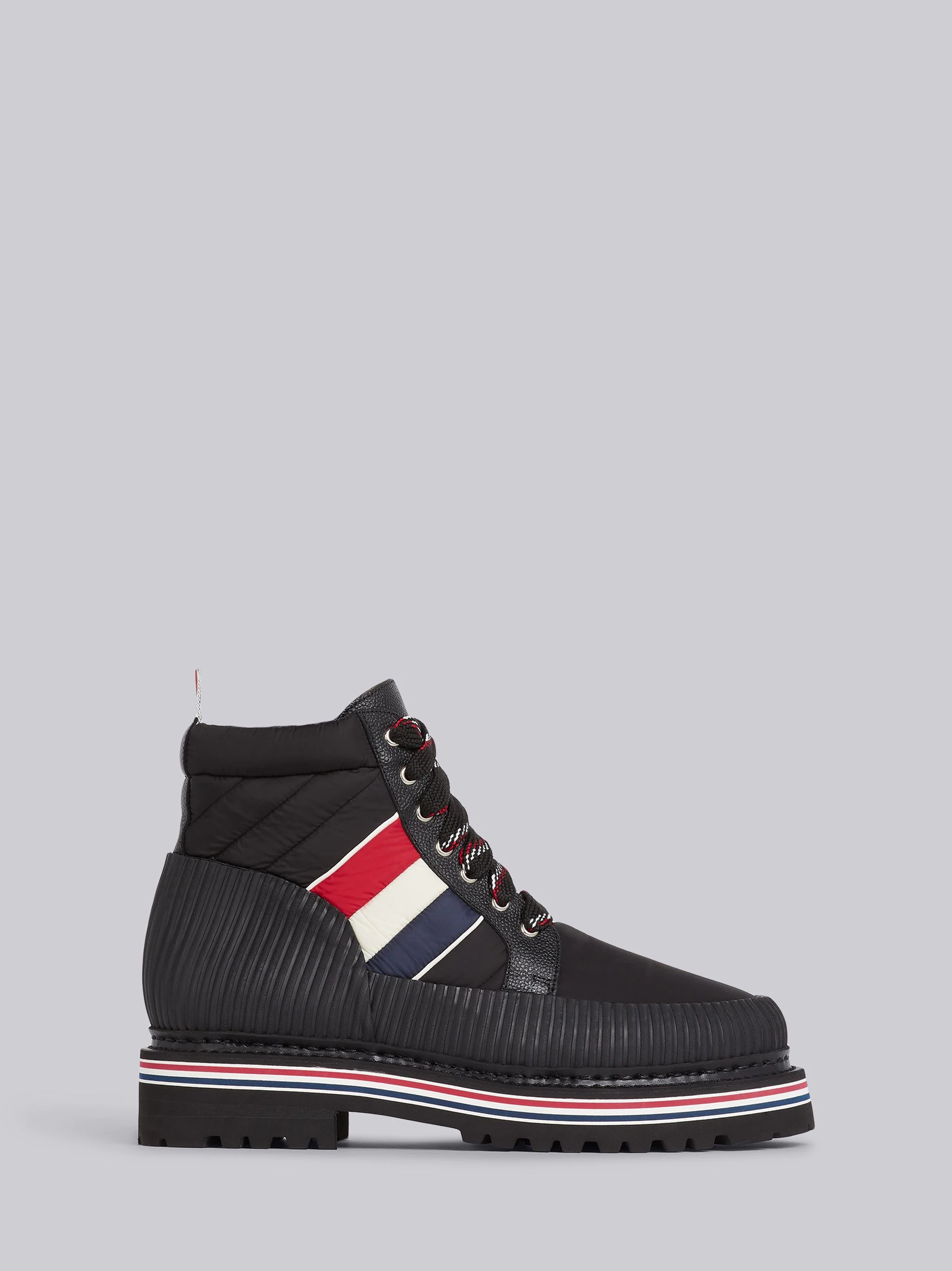 Black Nylon All Terrain Tricolor Stripe Boot - 1