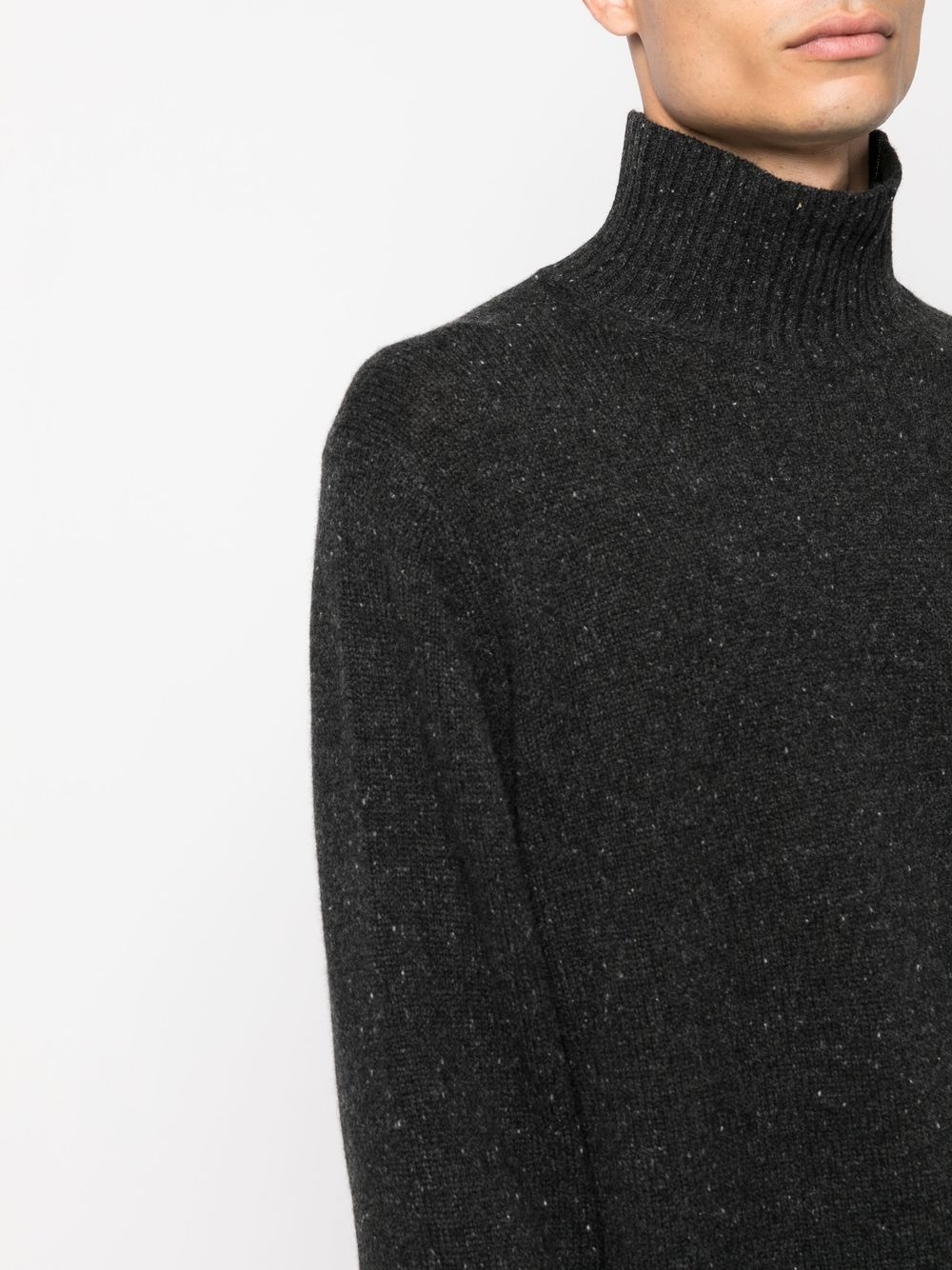 speckle-knit roll-neck jumper - 5