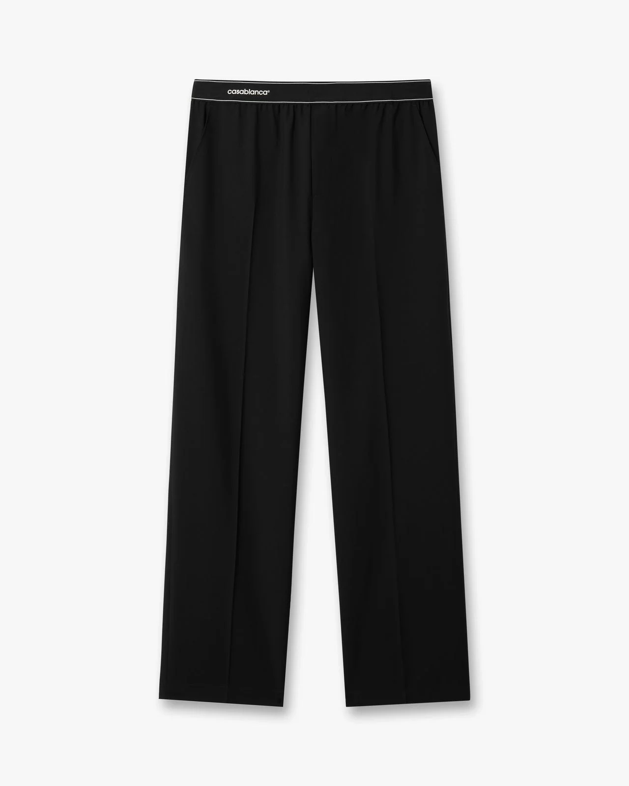 Black Wool Sports Trousers - 1