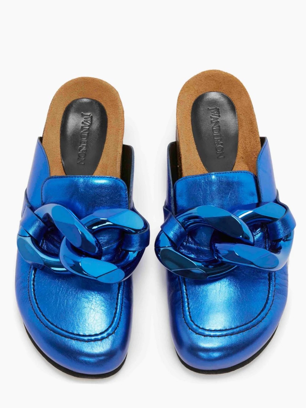 chain-embellished flat mules - 3