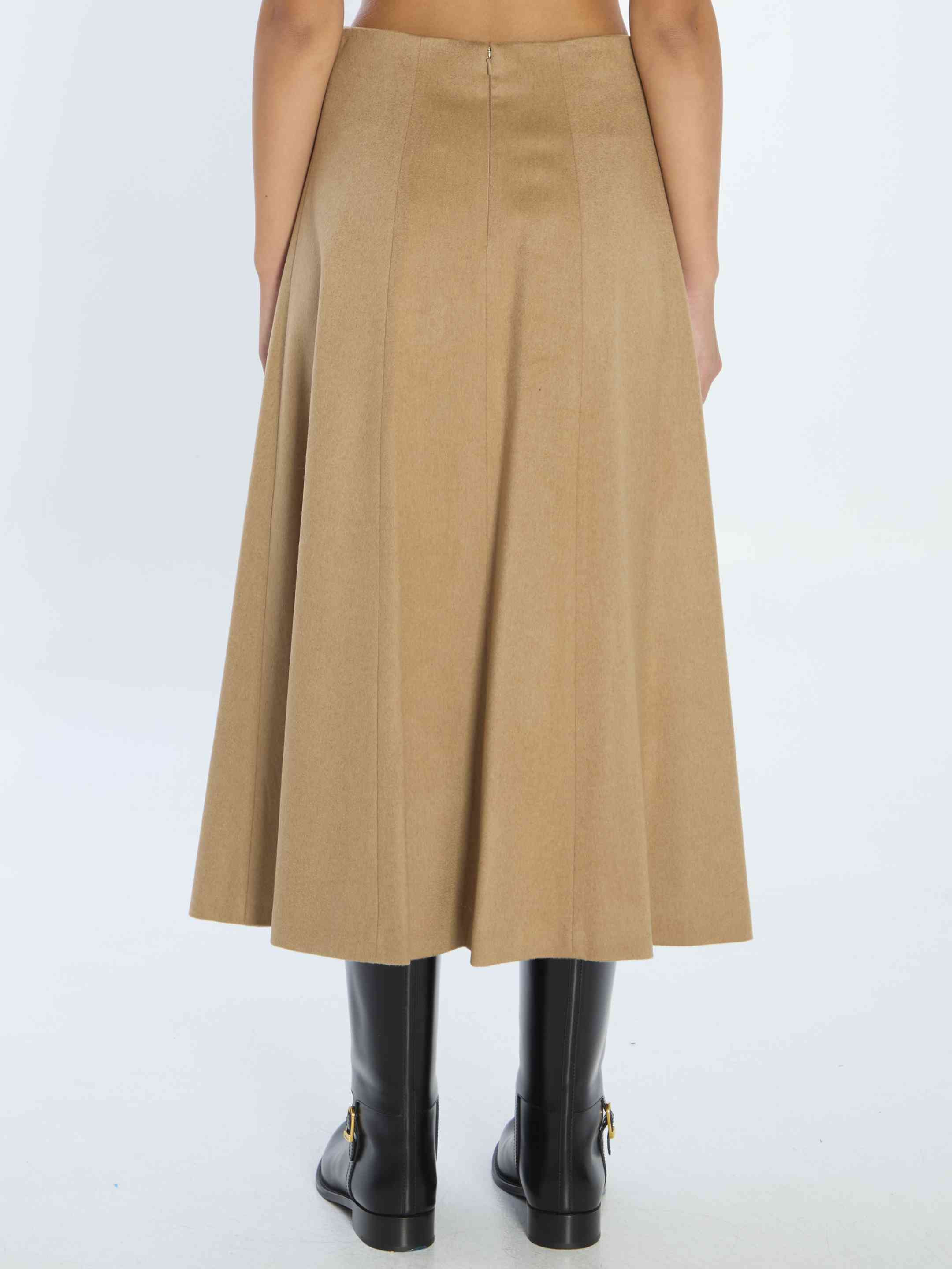 Max Mara Women Flared Skirt In Camel - 4