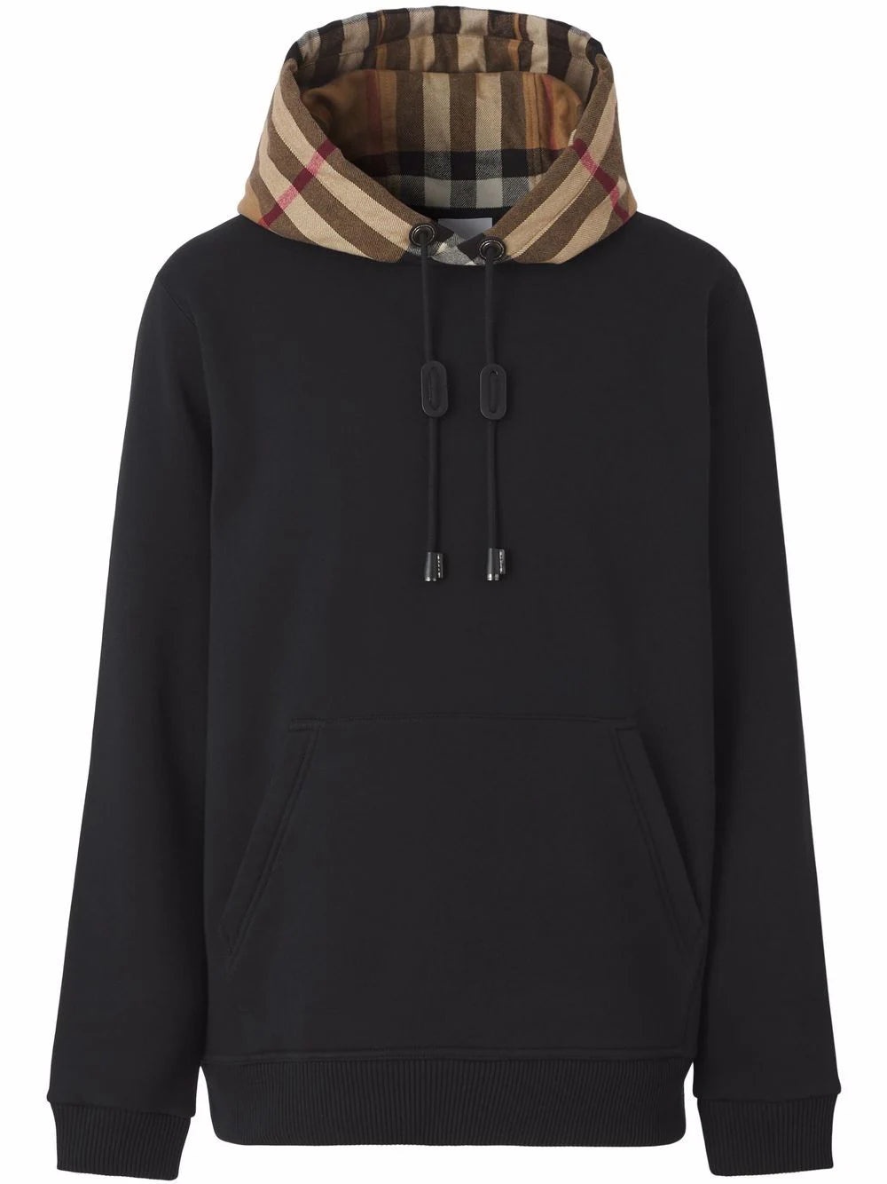 BURBERRY Men Check Hood Cotton Blend Hoodie - 1