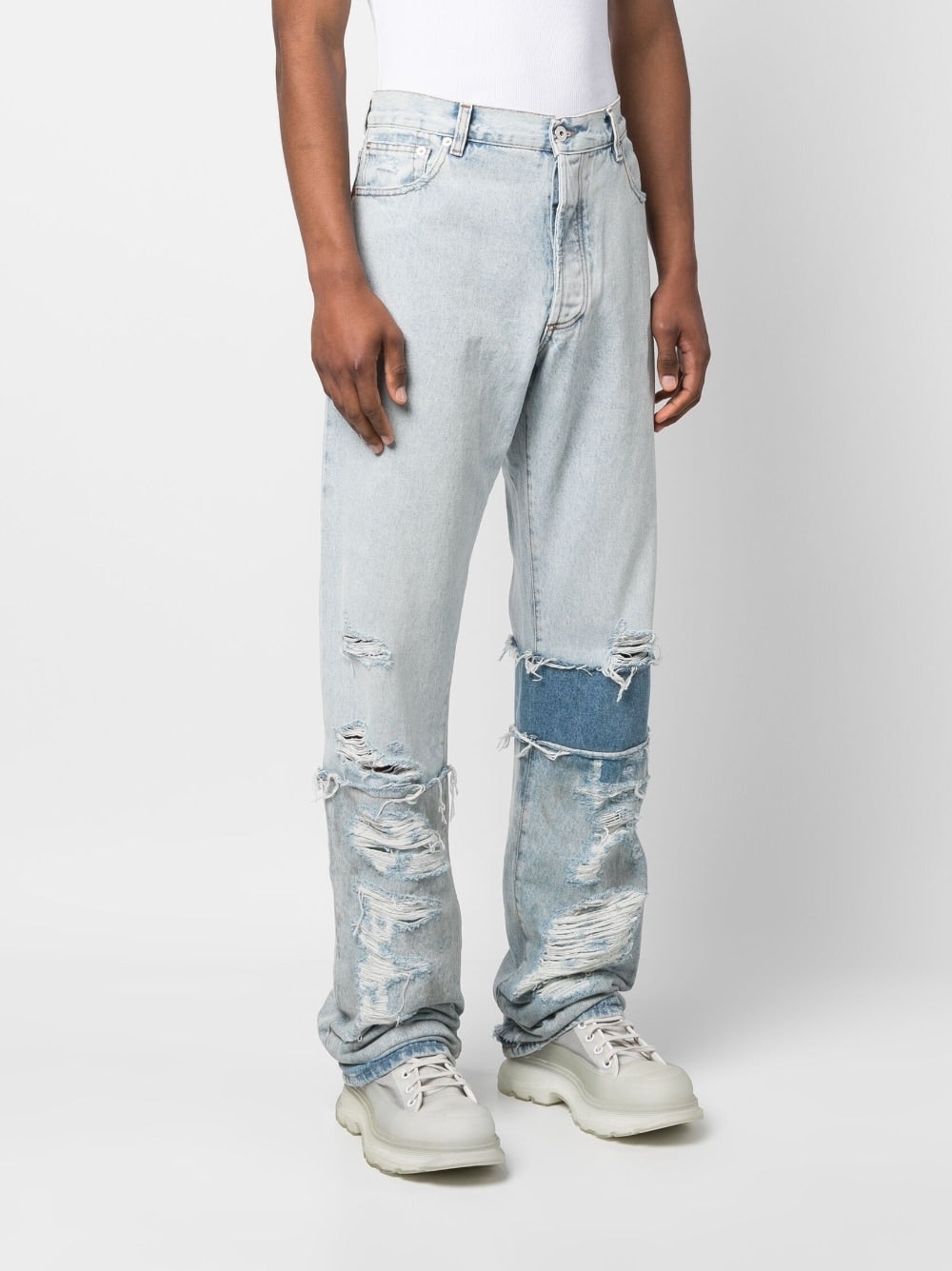 MULTI-PANEL DENIM JEANS - 3