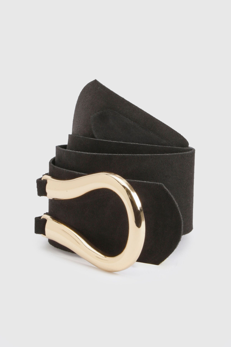 Suede Hardware Detail Waist Belt 3