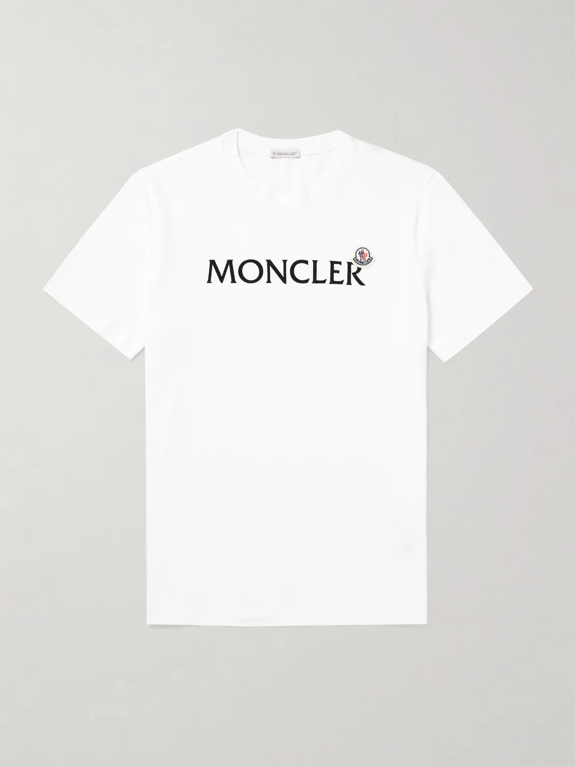 Logo-Flocked Appliquéd Cotton-Jersey T-Shirt - 1