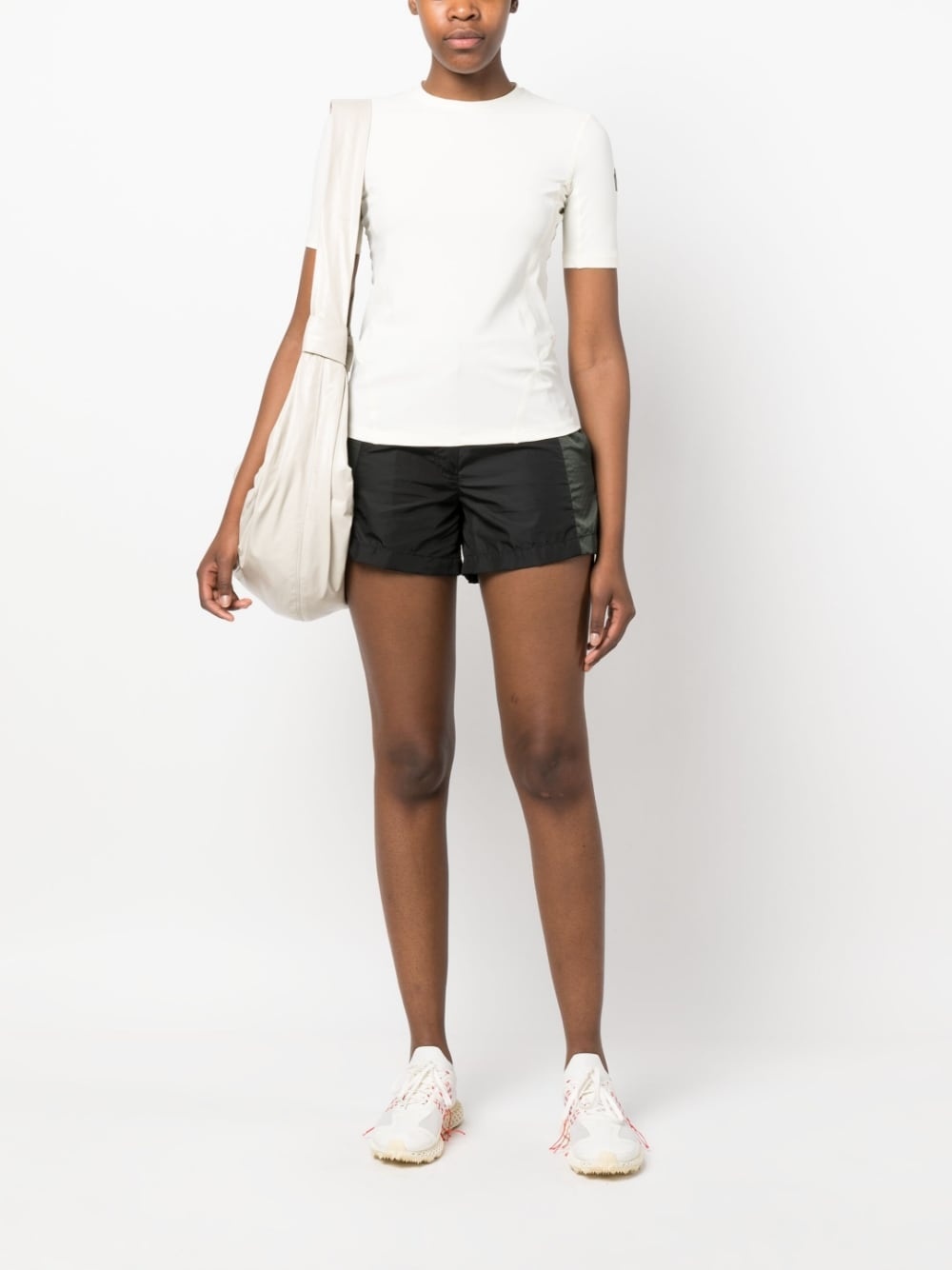 logo-embossed two-tone shorts - 2