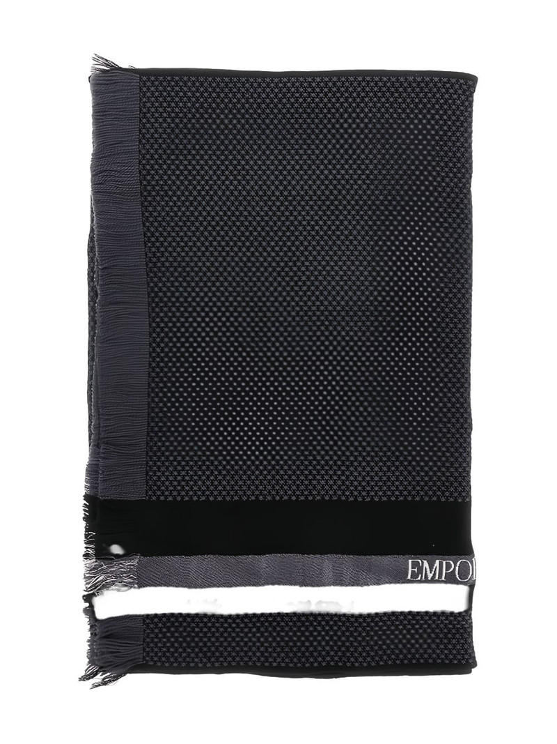 EMPORIO ARMANI logo-embroidered scarf outlook
