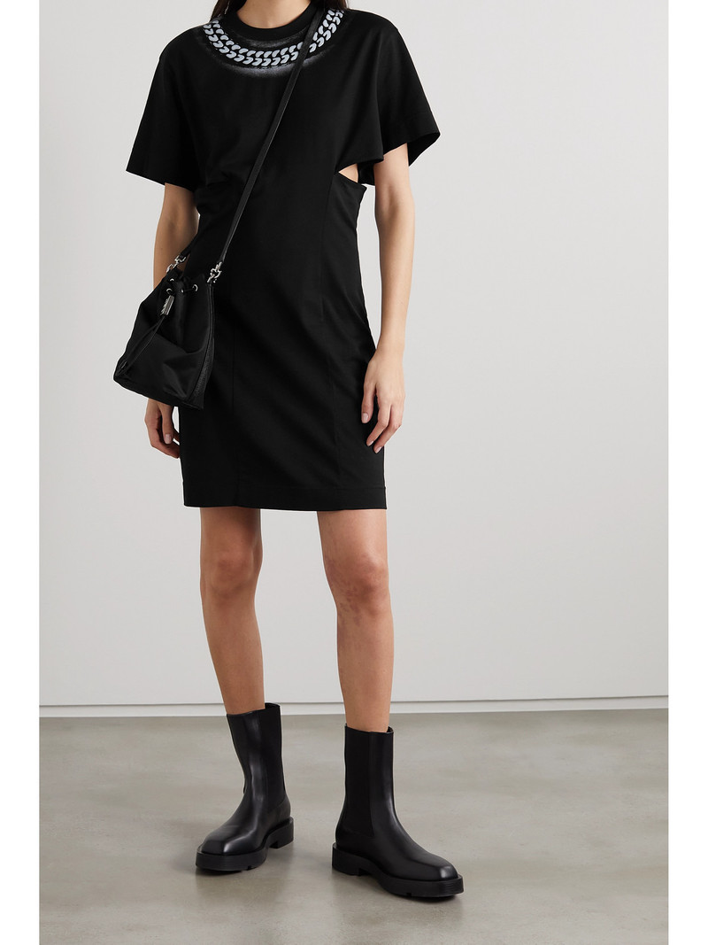 Givenchy Cutout 인쇄 면 jersey 미니 드레스 outlook