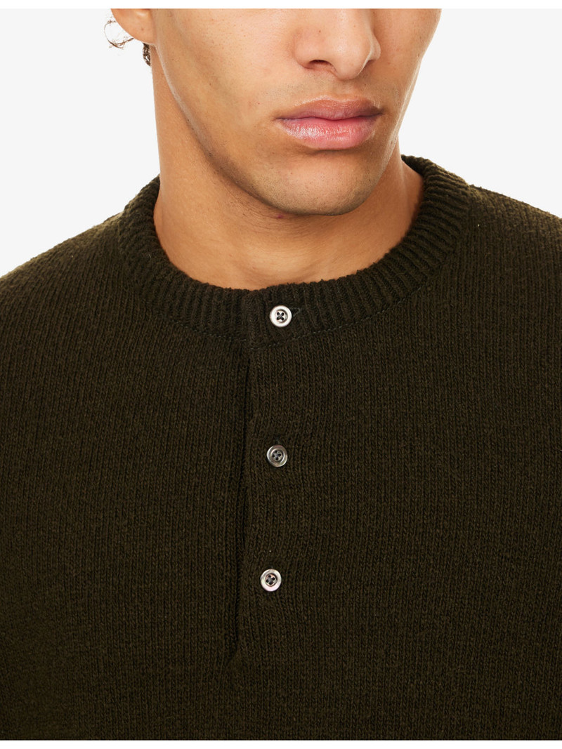 Regular-Fit Ribbed-Trim Silk Jumper 5