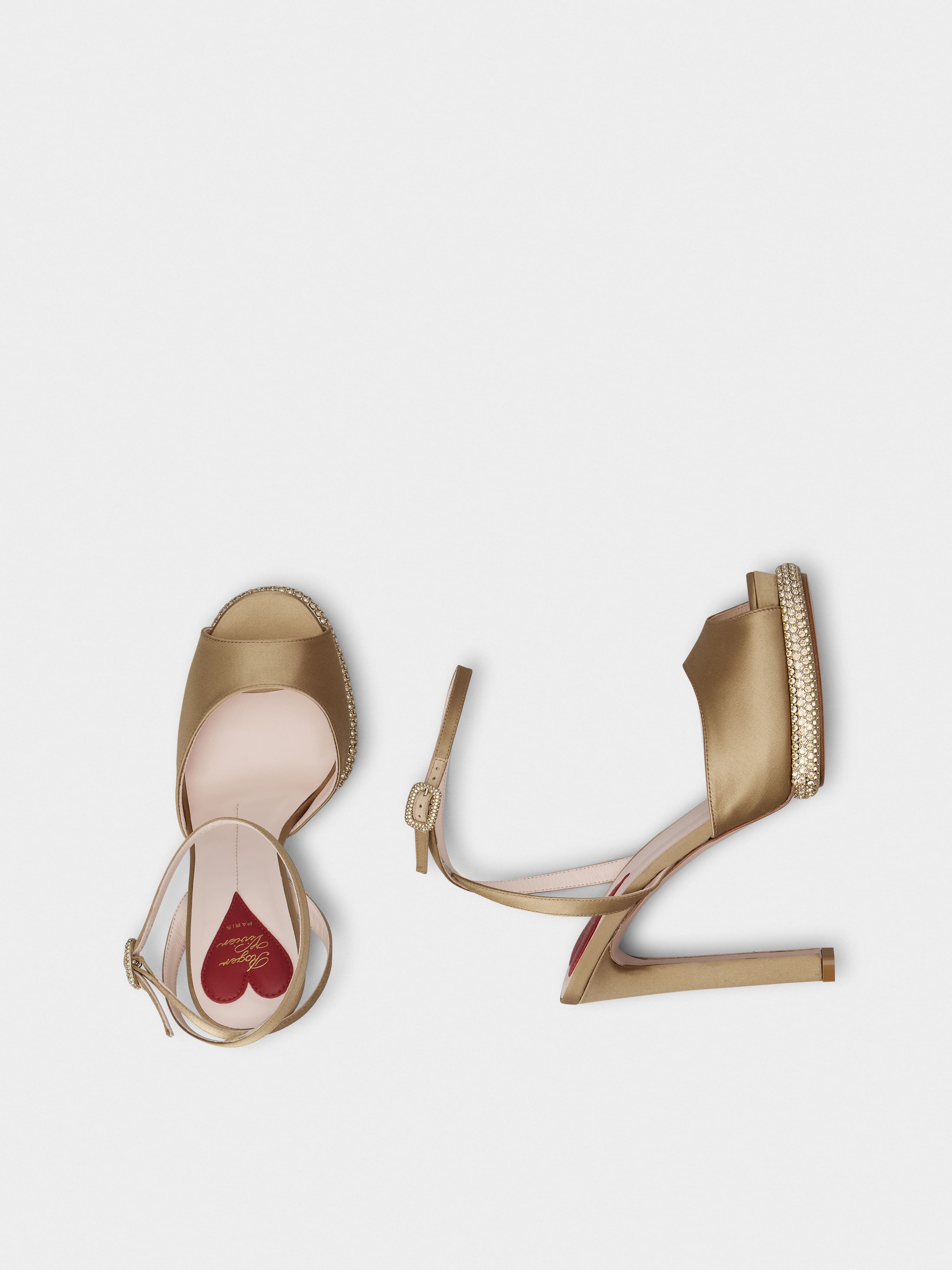 Viv' Choc Platform Sandals in satin - 4