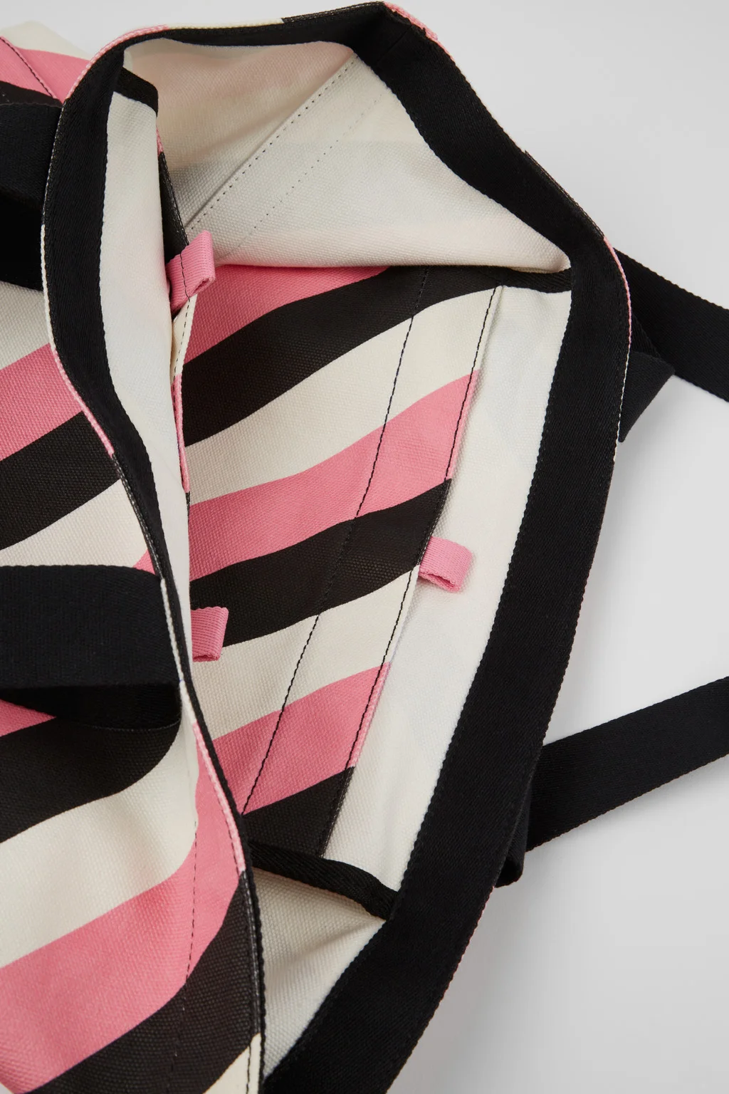 Ado Black, pink, and white recycled cotton tote bag - 1