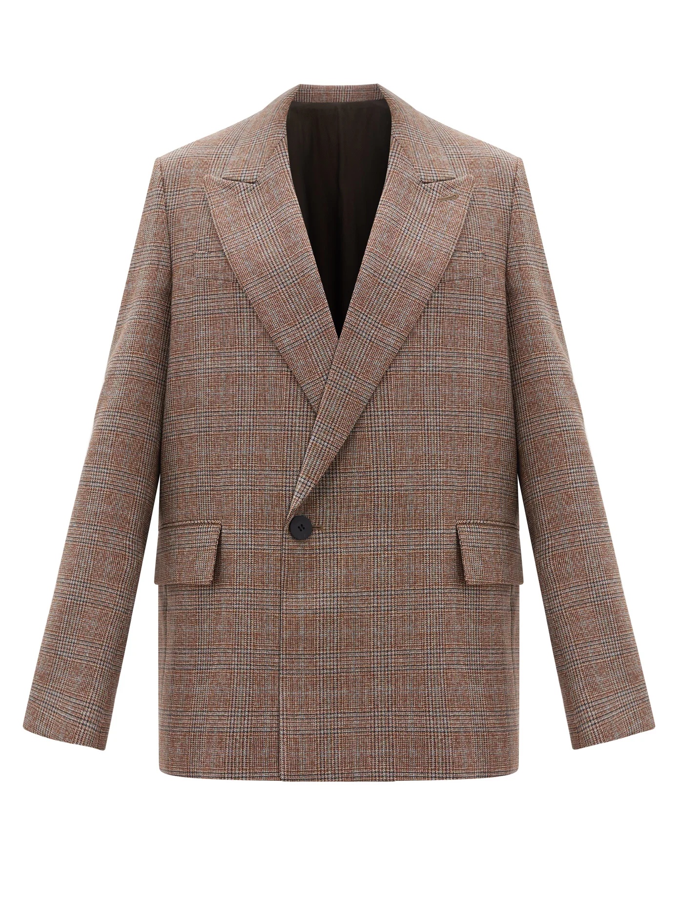 Double-breasted houndstooth-wool jacket - 1