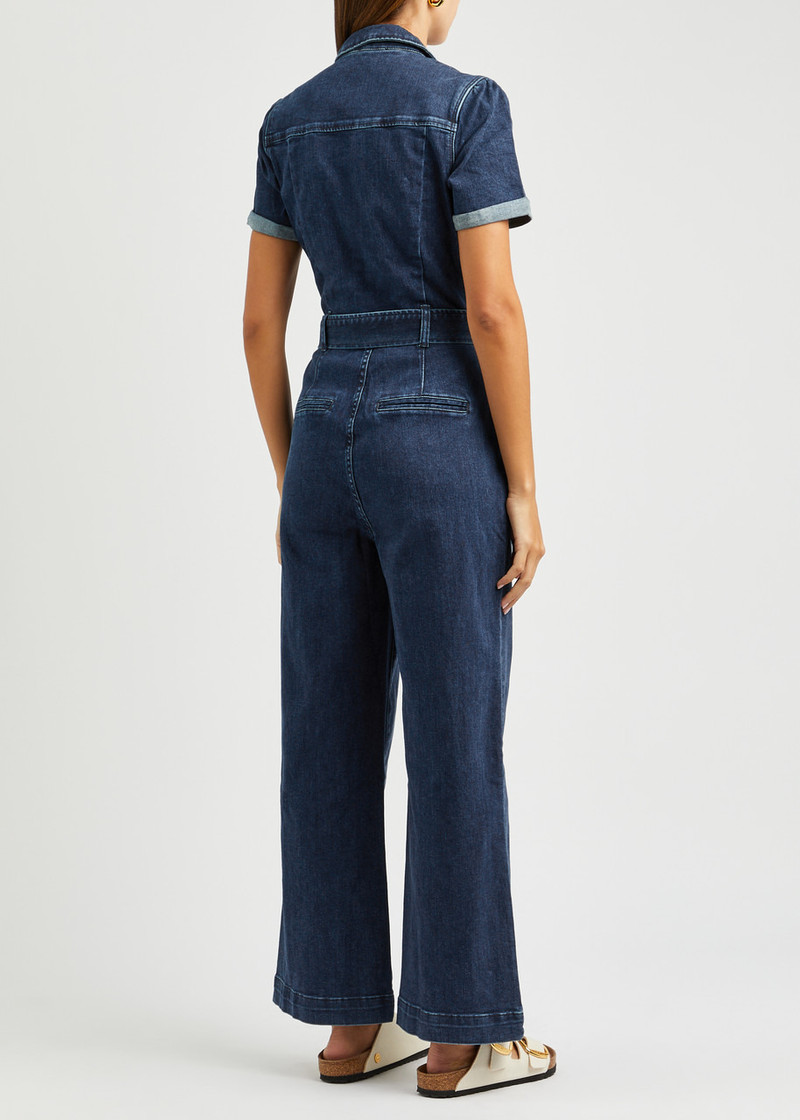 Anessa wide-leg stretch-denim jumpsuit 3