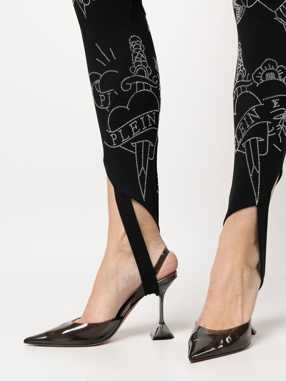 Love-print stirrup leggings - 5