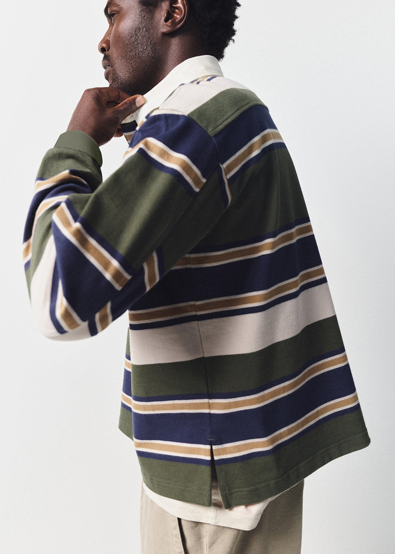 Rugby Shirt In Green Rugby Stripe 1