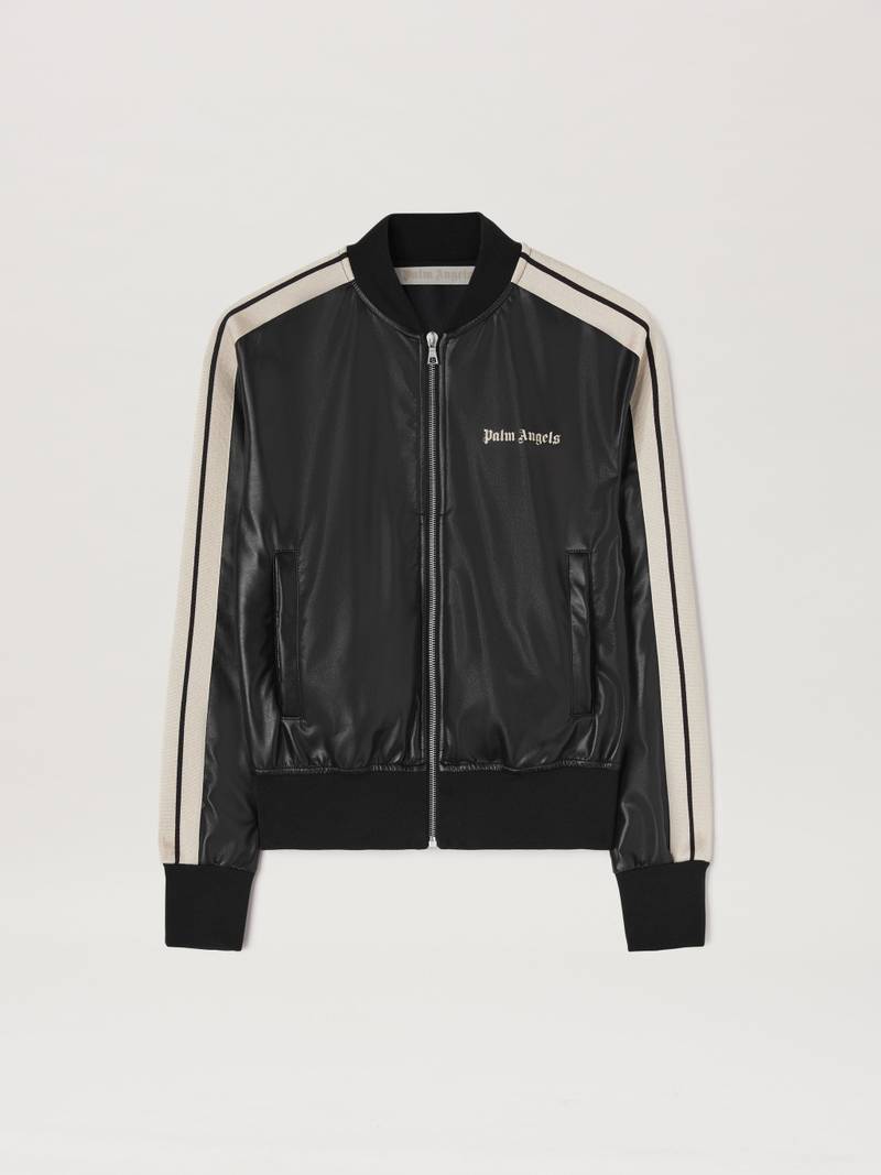 Leather Effect Bomber Trackjacket - 1