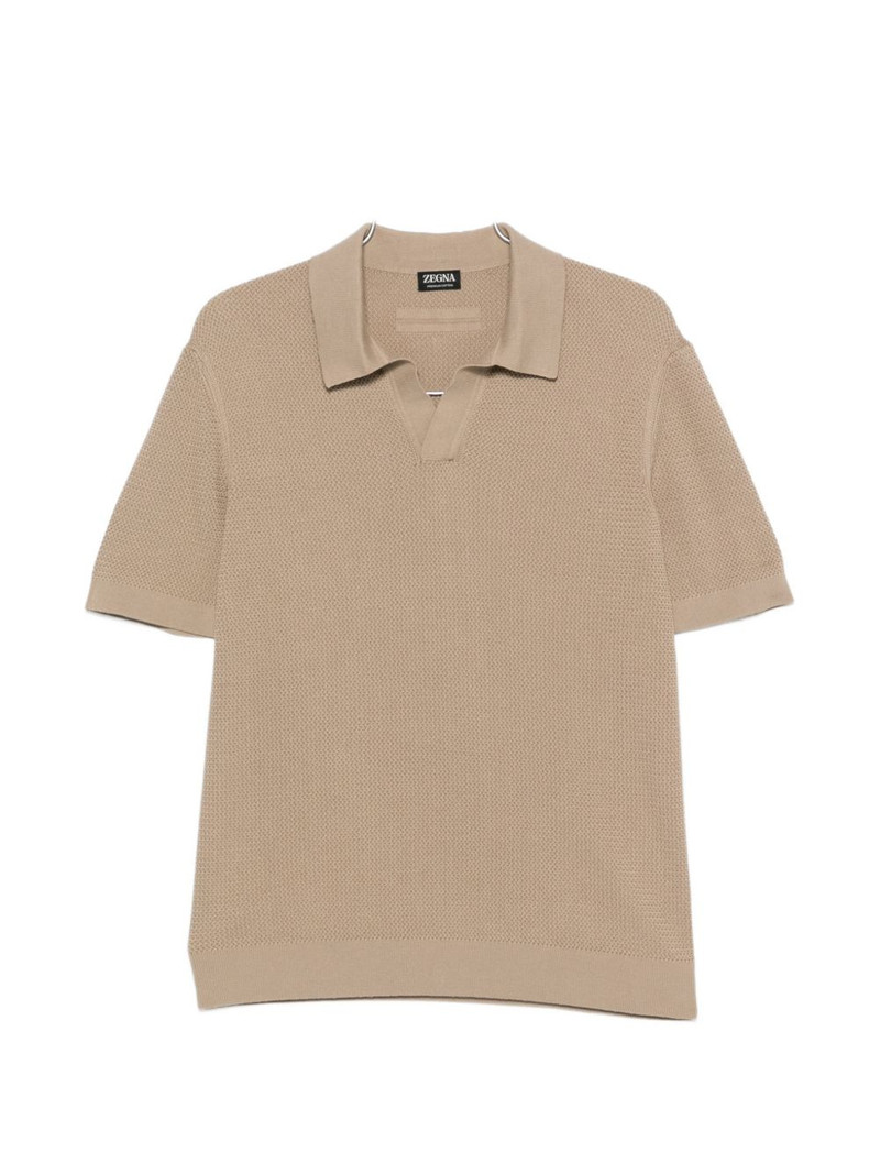 waffle-knit V-neck T-shirt 1