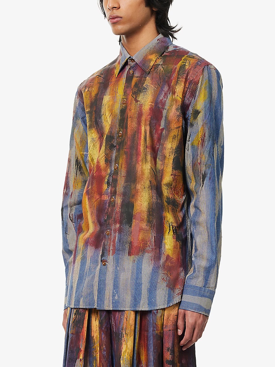 Ghost paint-splattered cotton-poplin shirt - 3