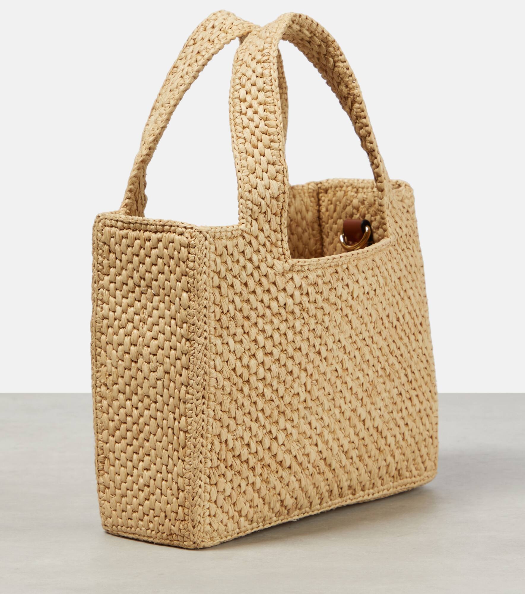 Paula's Ibiza logo raffia tote bag - 4