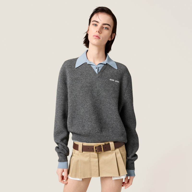 Cashmere and wool polo sweater 5