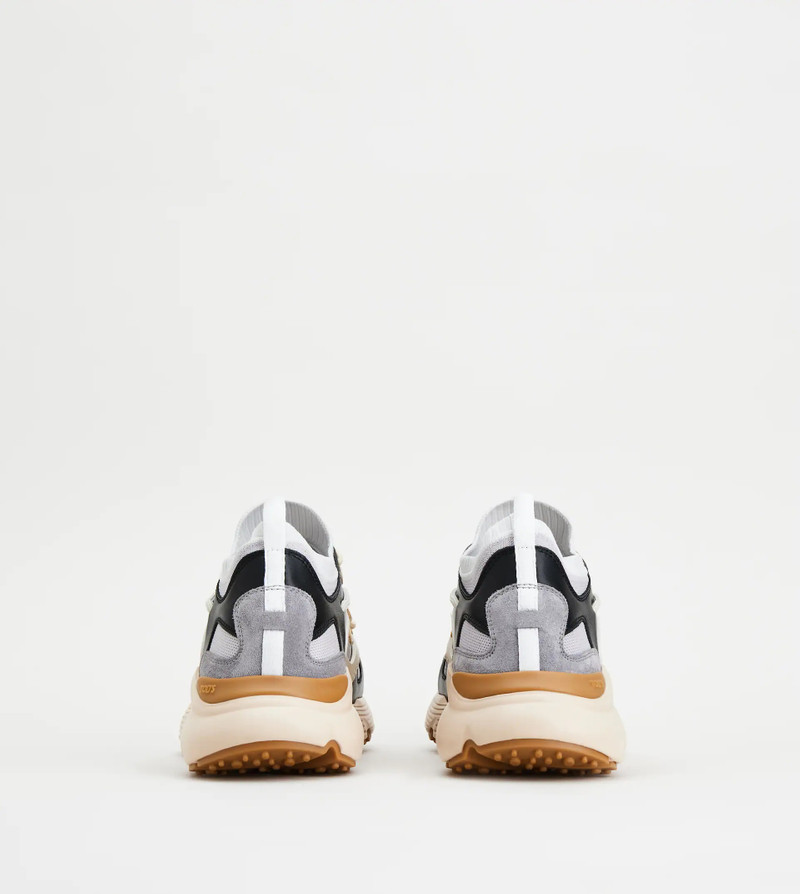 Tod's SNEAKERS IN LEATHER AND TECHNICAL FABRIC - BEIGE, BLACK, GREY outlook