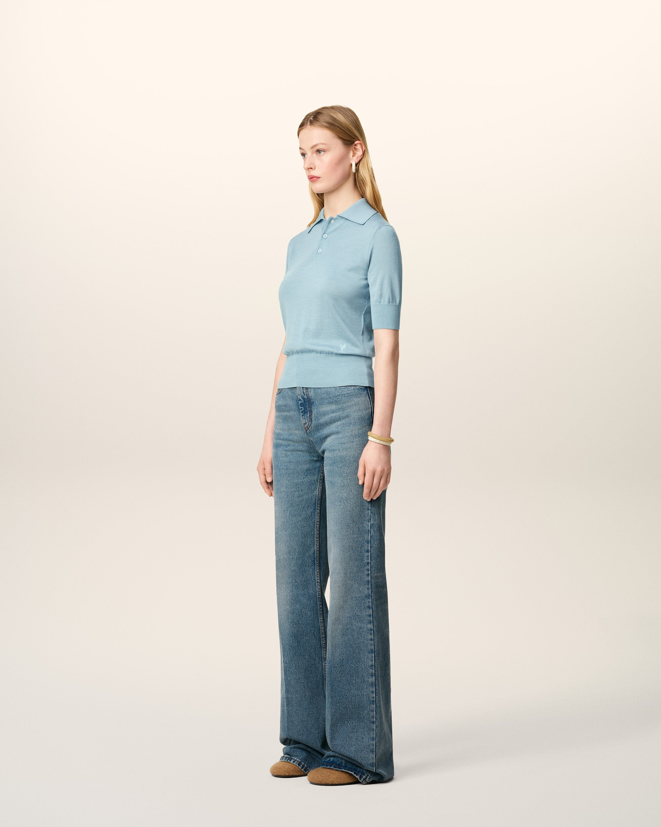 BLUE WOOL AMI DE COEUR POLO - 6