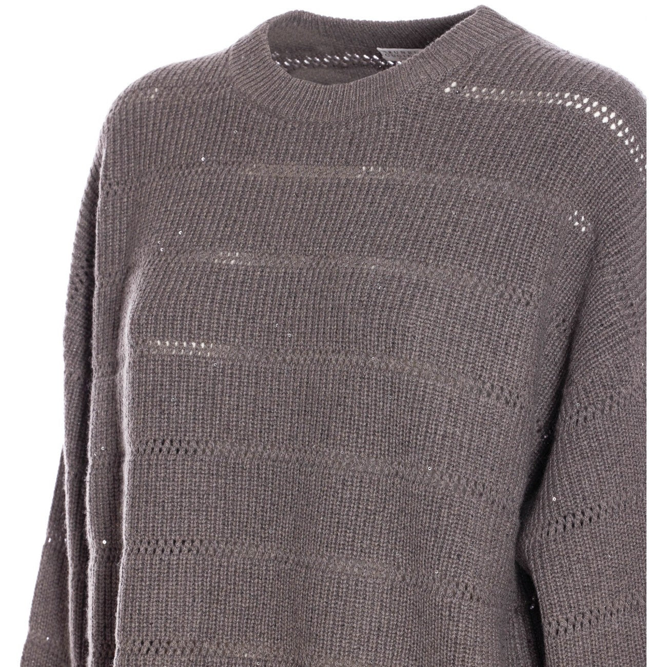 Brunello Cucinelli Women Dazzling Shirt With Openwork Stripe - 3