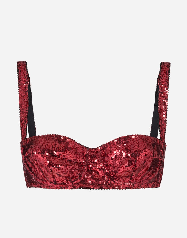 Sequined balcony bra - 1