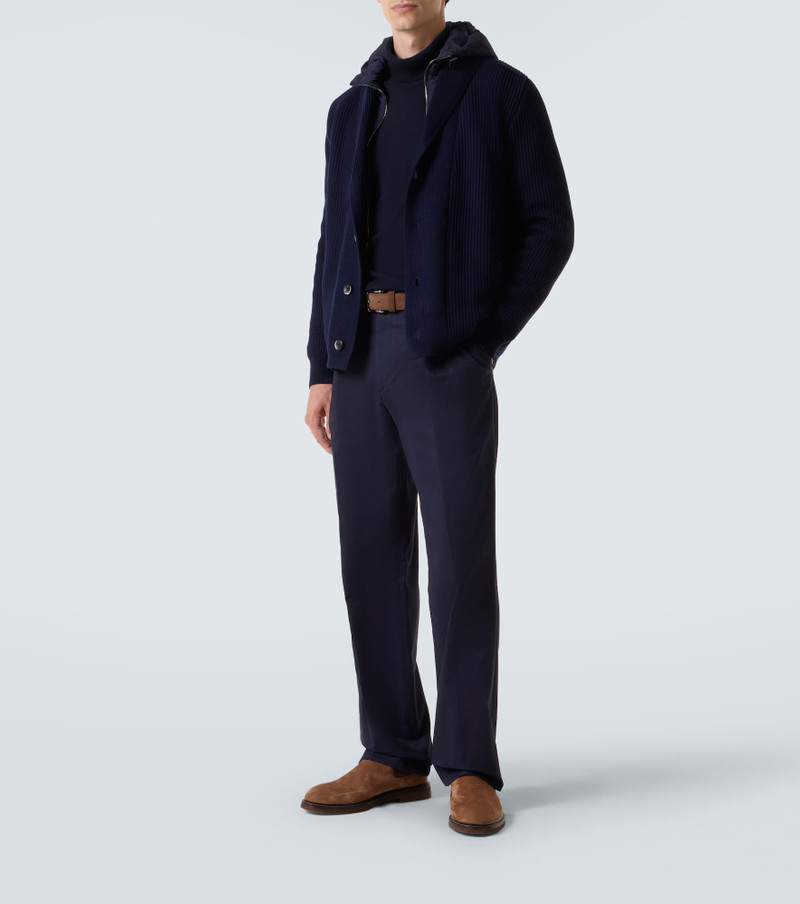 Herno Layered wool and technical cardigan outlook