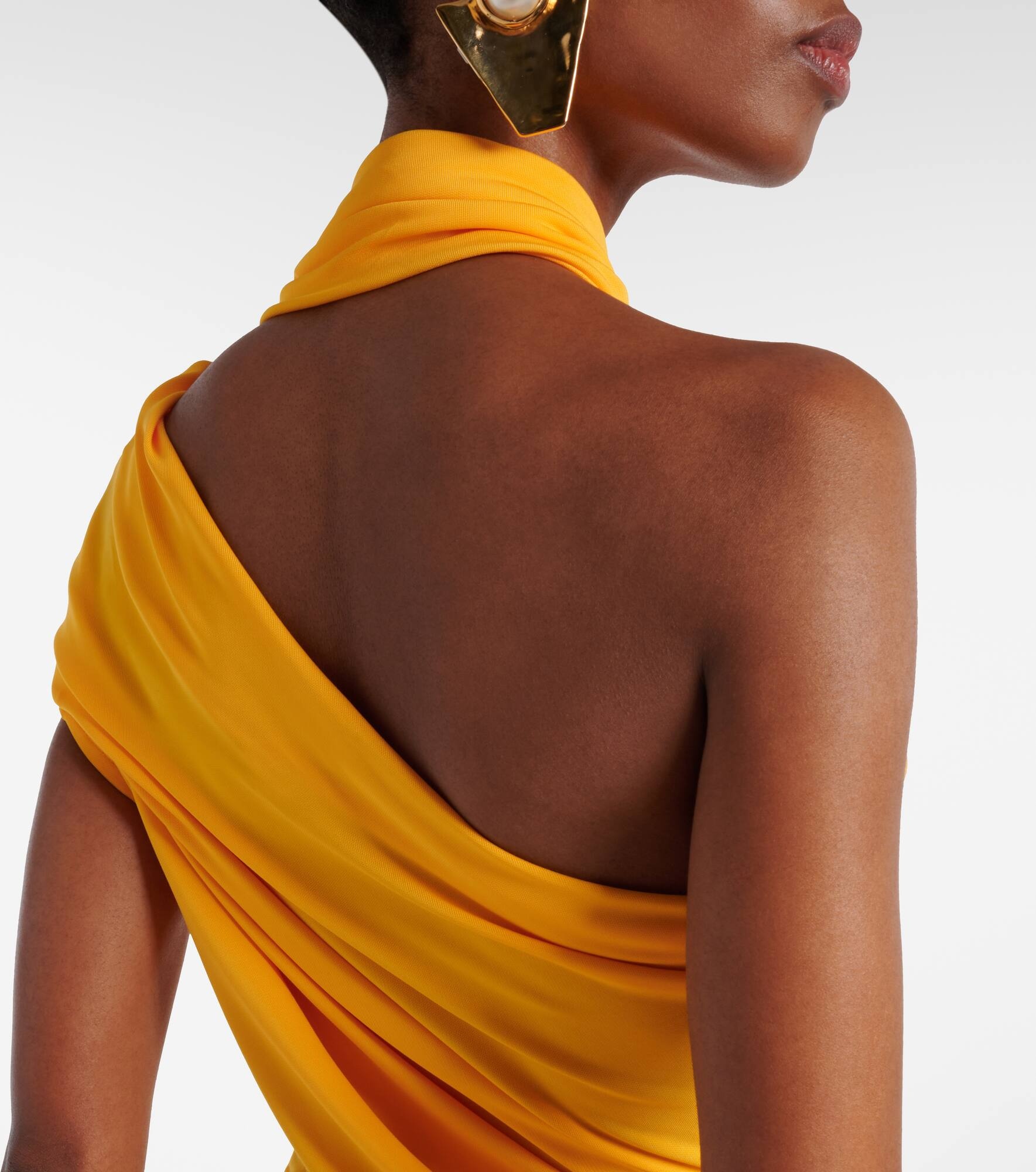 Helix Crystal asymmetric jersey gown - 7