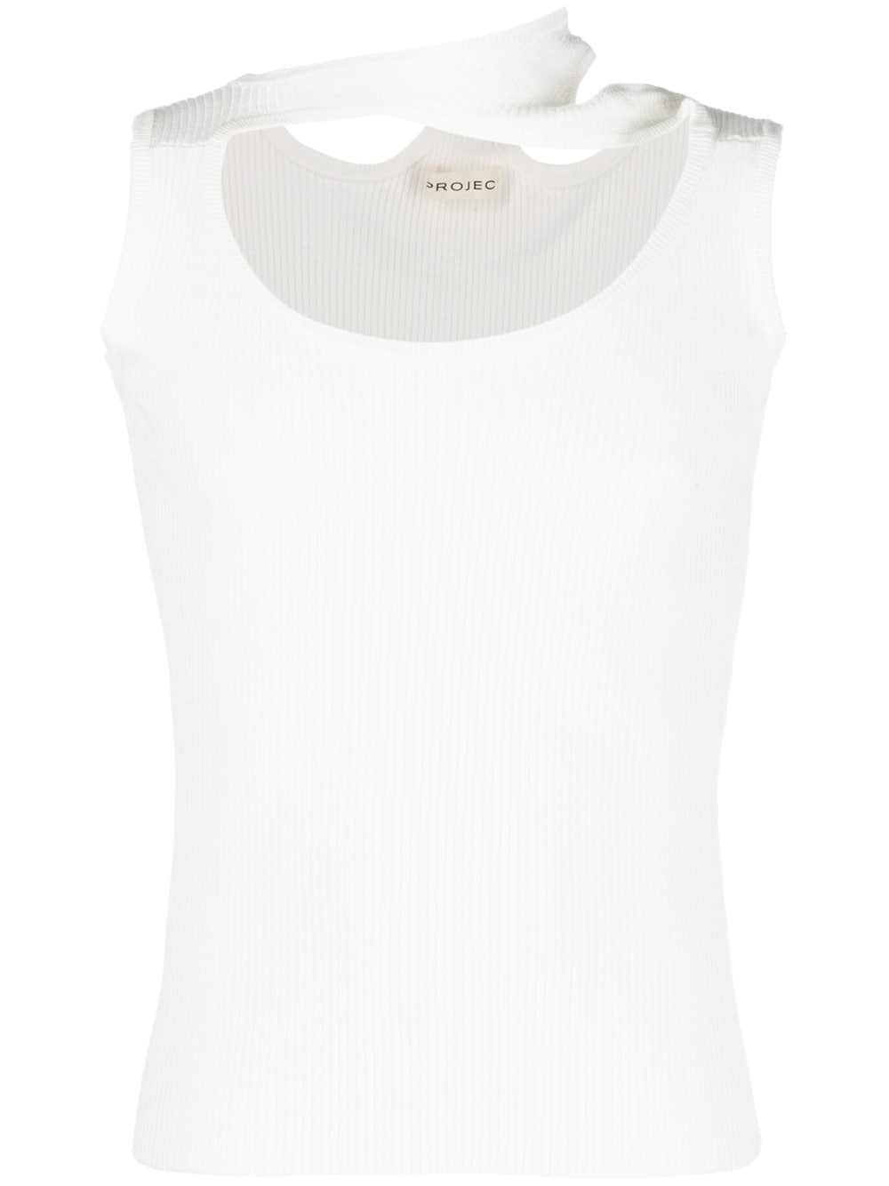 Triple Collar ribbed tank top - 1