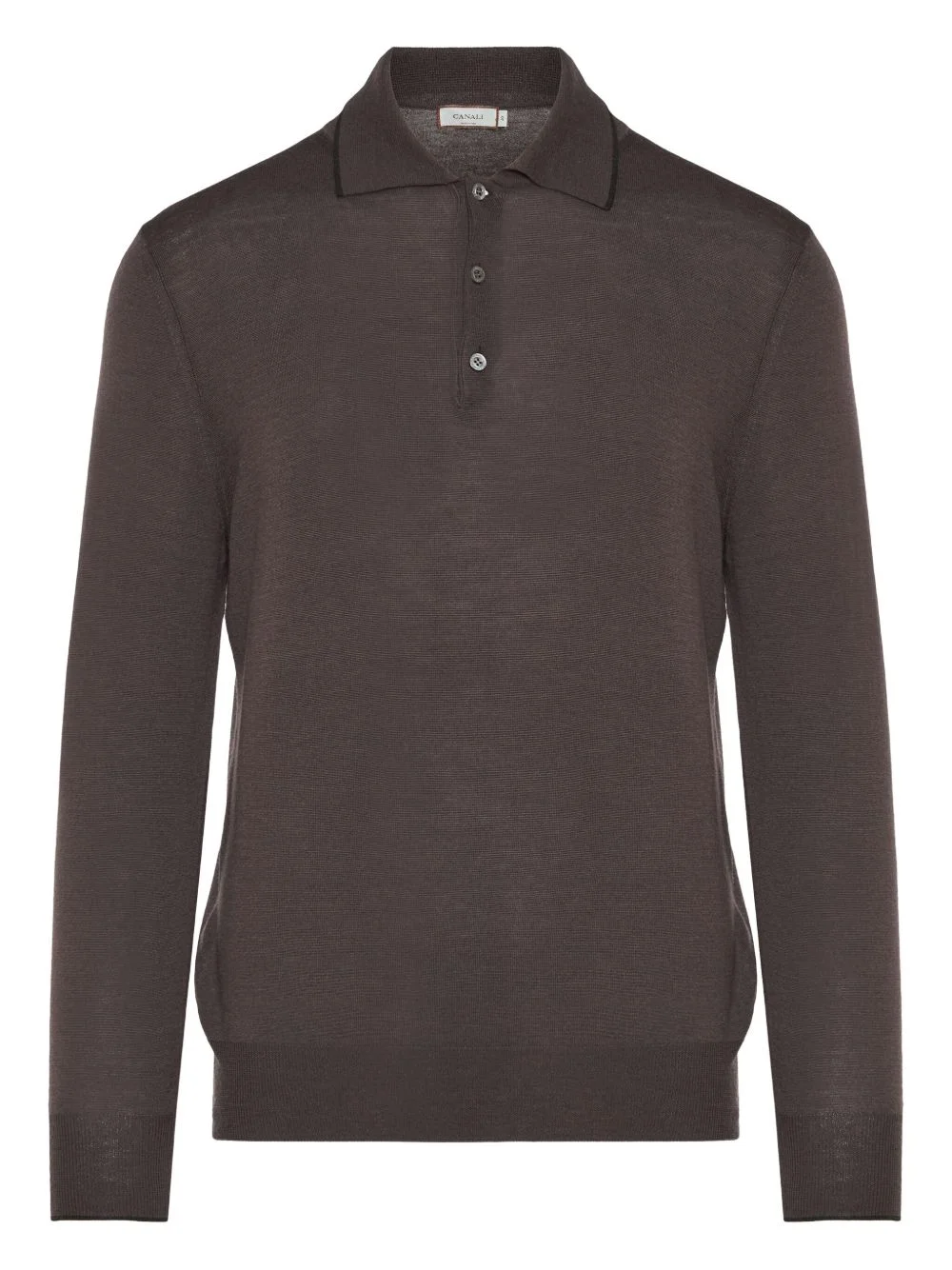 wool blend polo shirt - 1