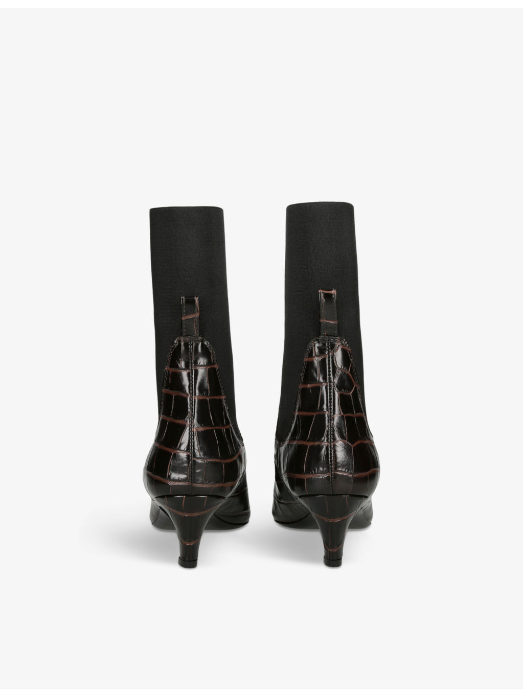The Mid Heel crocodile-embossed leather heeled ankle boots - 4