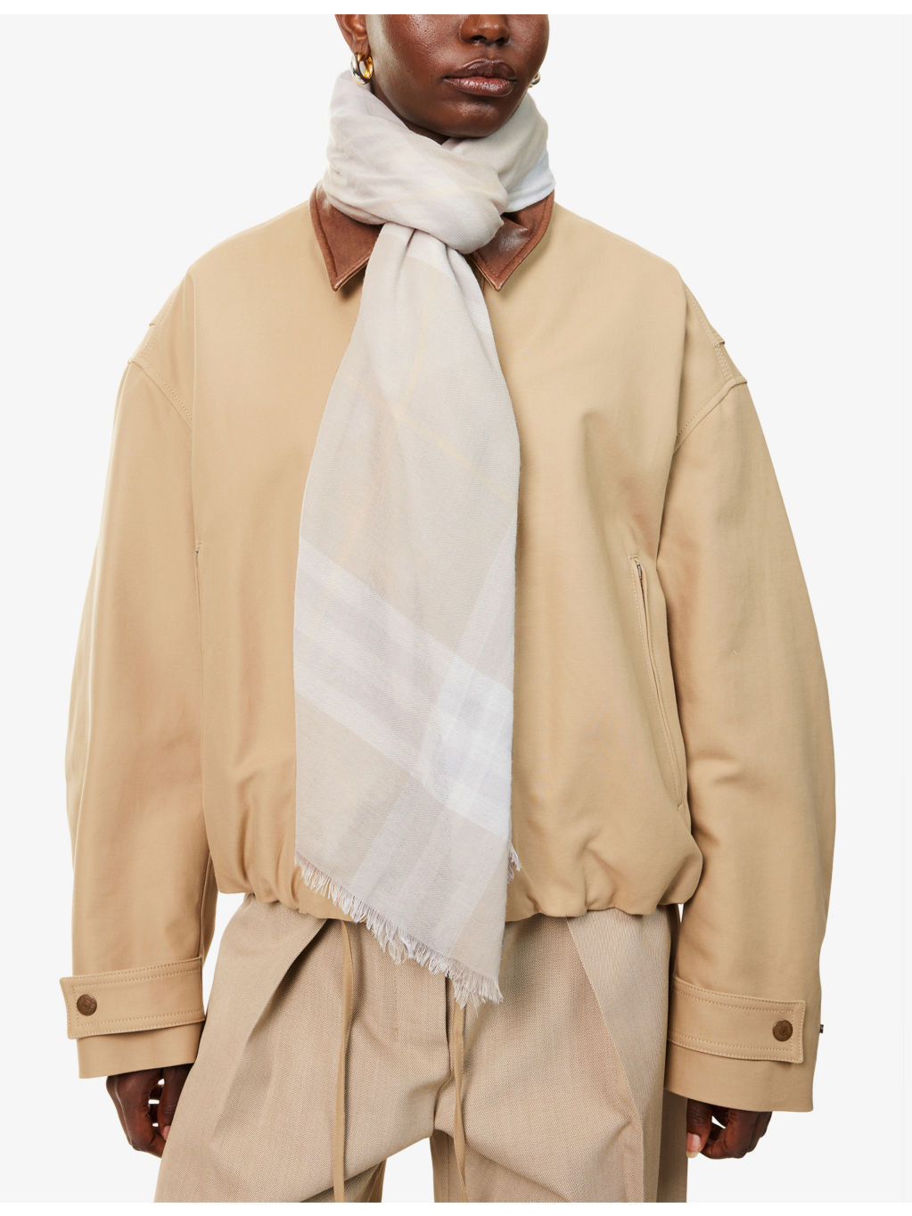 Wide-Check Reversible Wool Scarf - 2