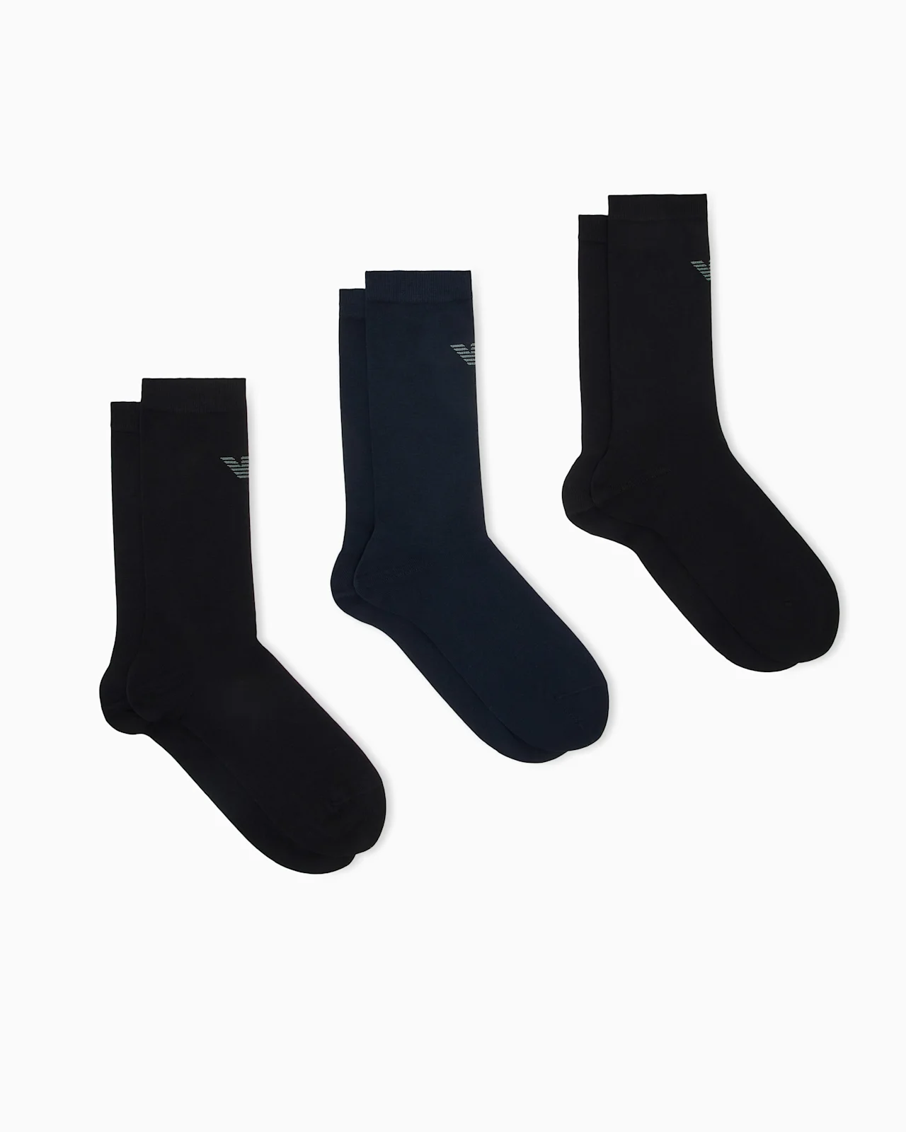 THREE-PACK OF SHORT COTTON SOCKS WITH AN EAGLE LOGO - 1