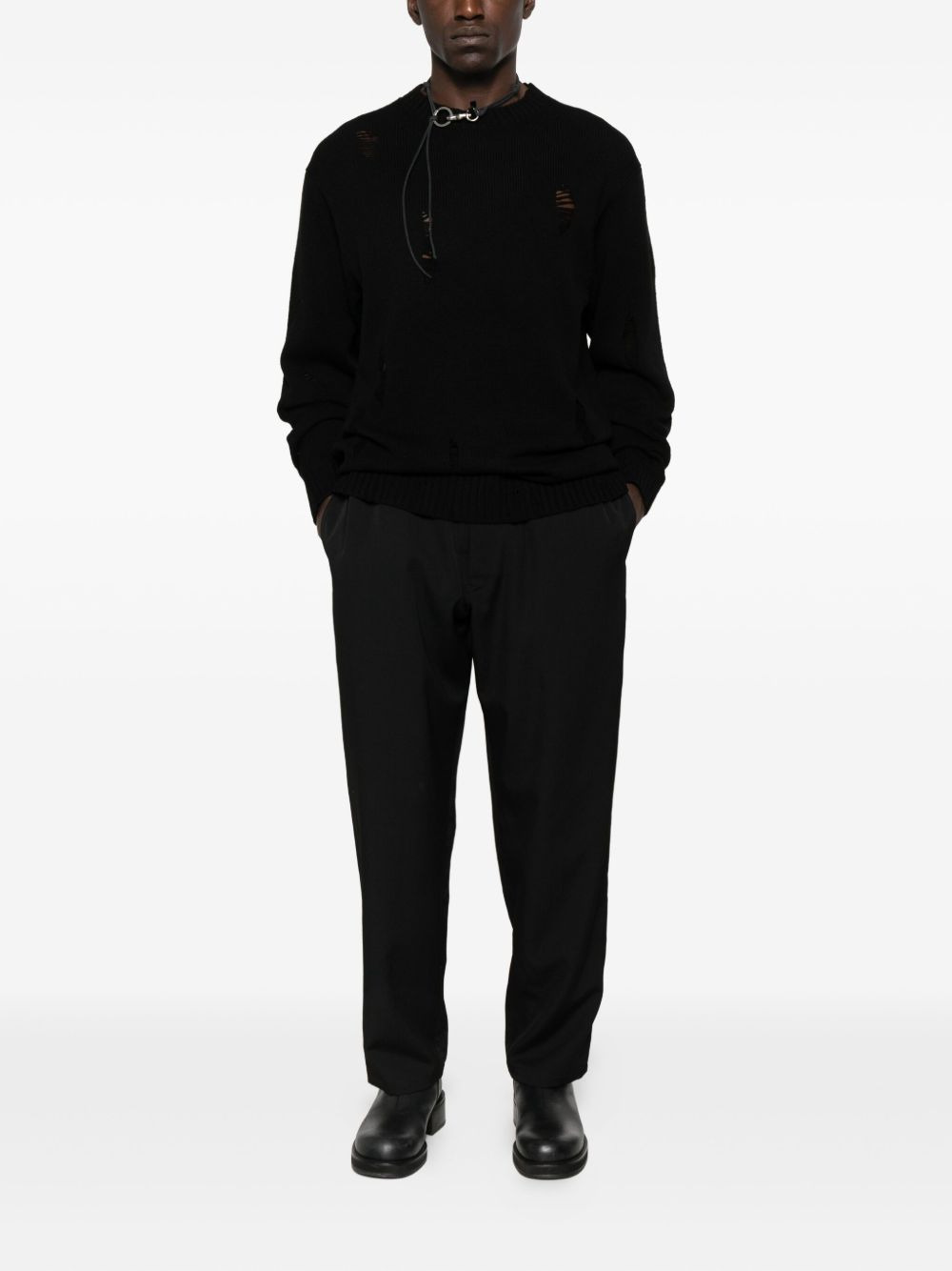distressed wool sweater - 2