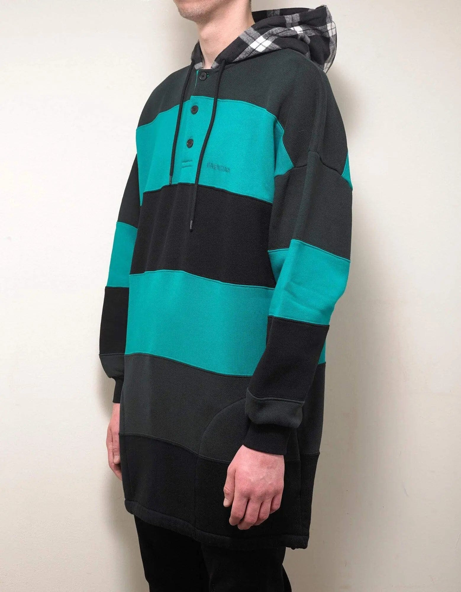 Balenciaga Green & Black Stripe Oversized Hoodie - SS19 - 3