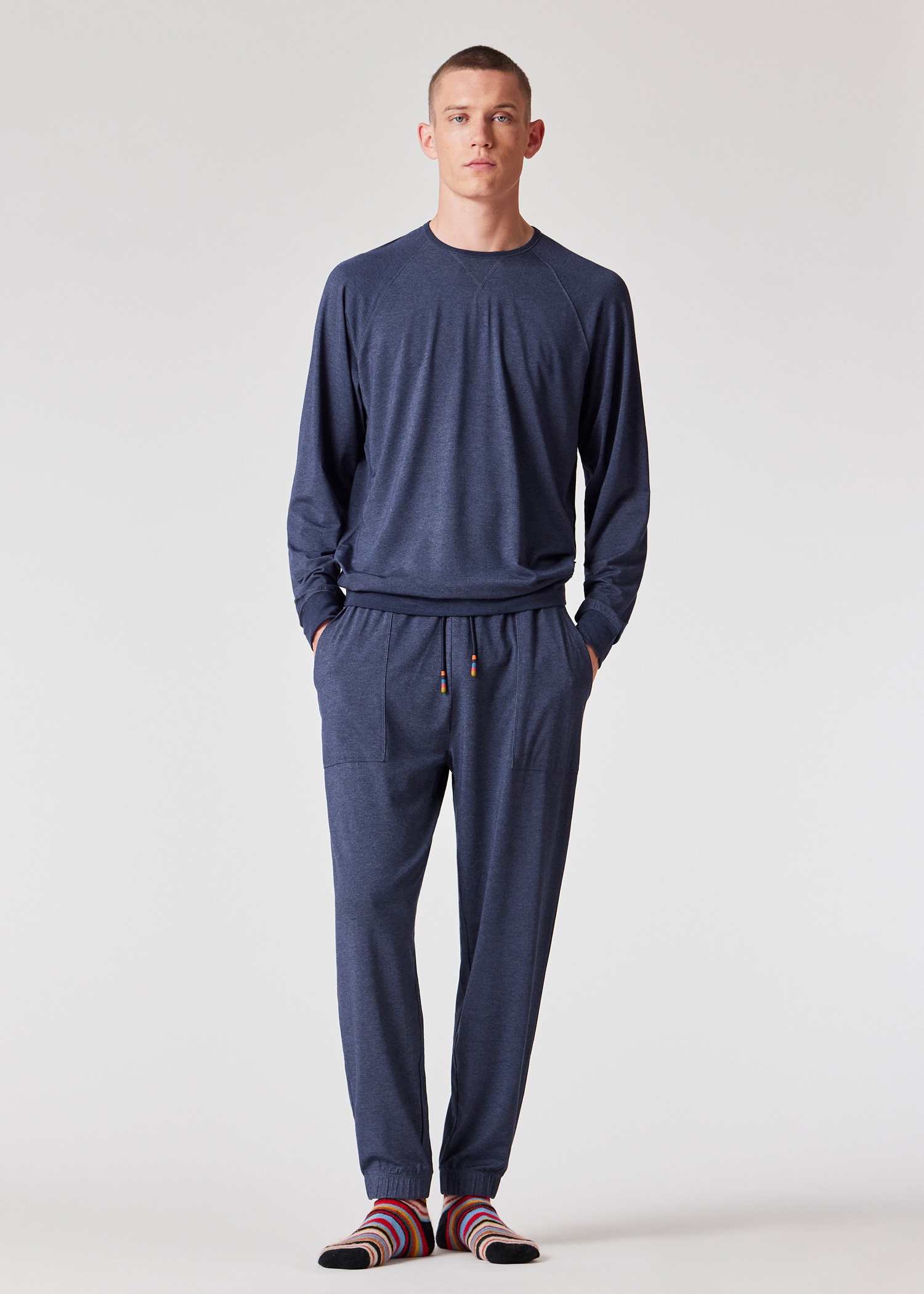 Denim Blue Modal-Blend Lounge Pants - 5