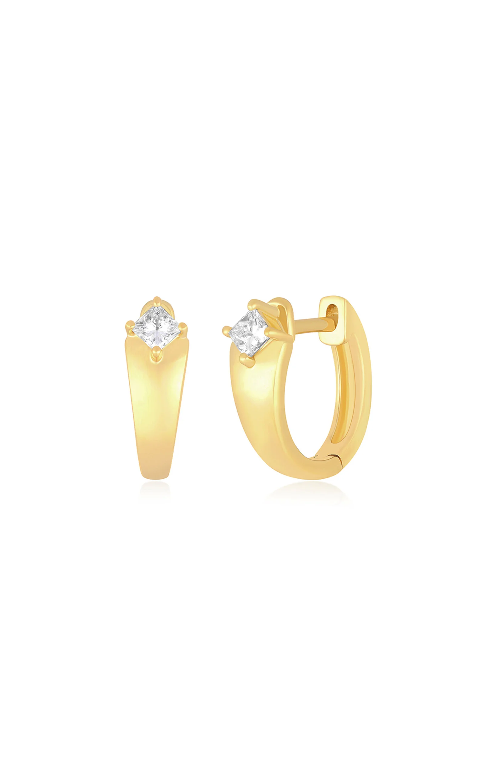 14K Yellow Gold Diamond Earrings - 1