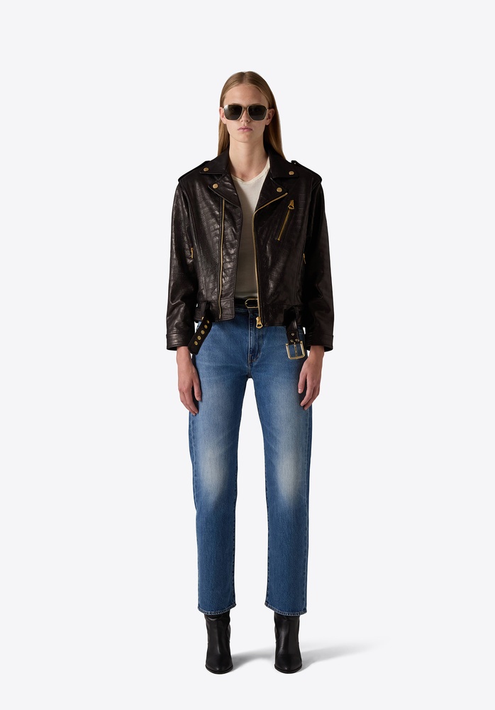 LEATHER JACKET 88 BLACK CROCO - 2