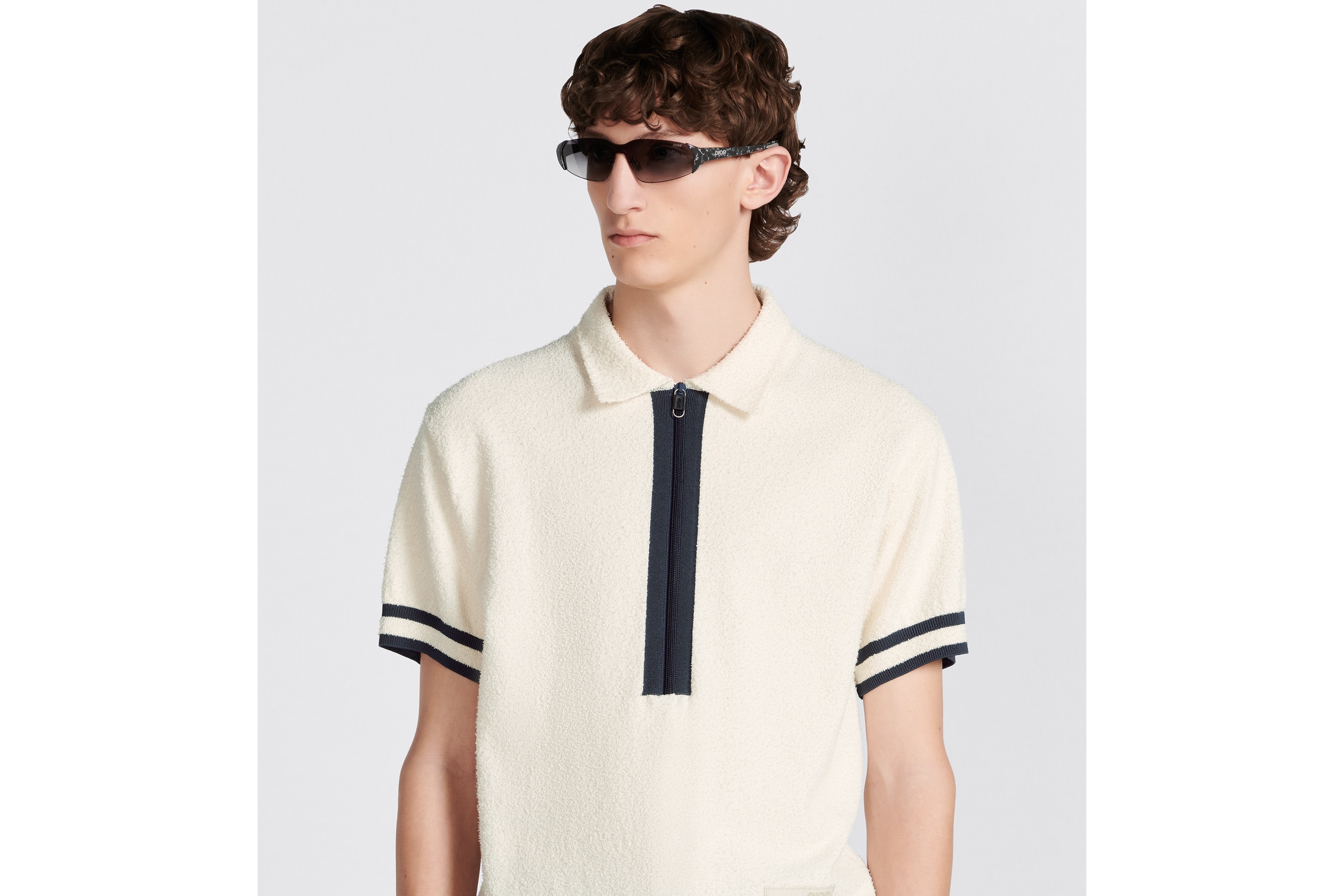 Short-Sleeved Sweater with Zipper - 7