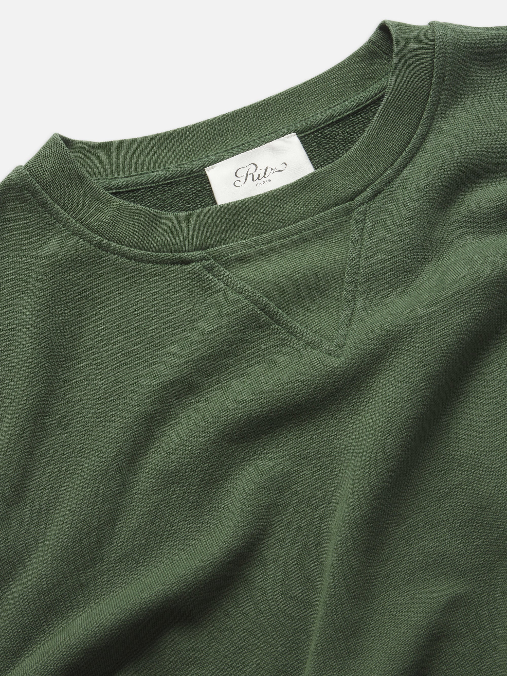 Ritz Unisex Tonal Logo Crewneck in Hunter Green - 7