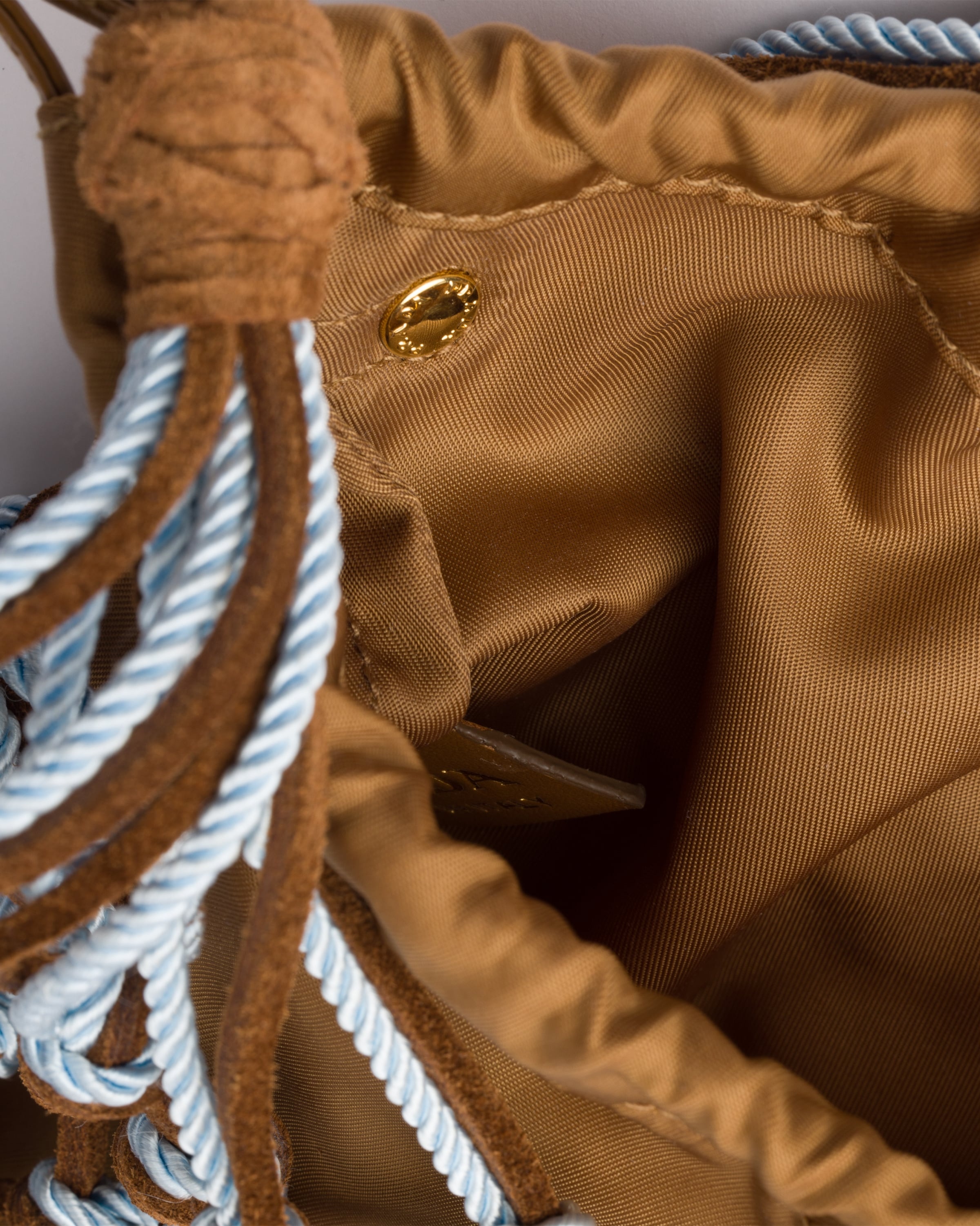 Prada Noué small macramé and suede bag - 4